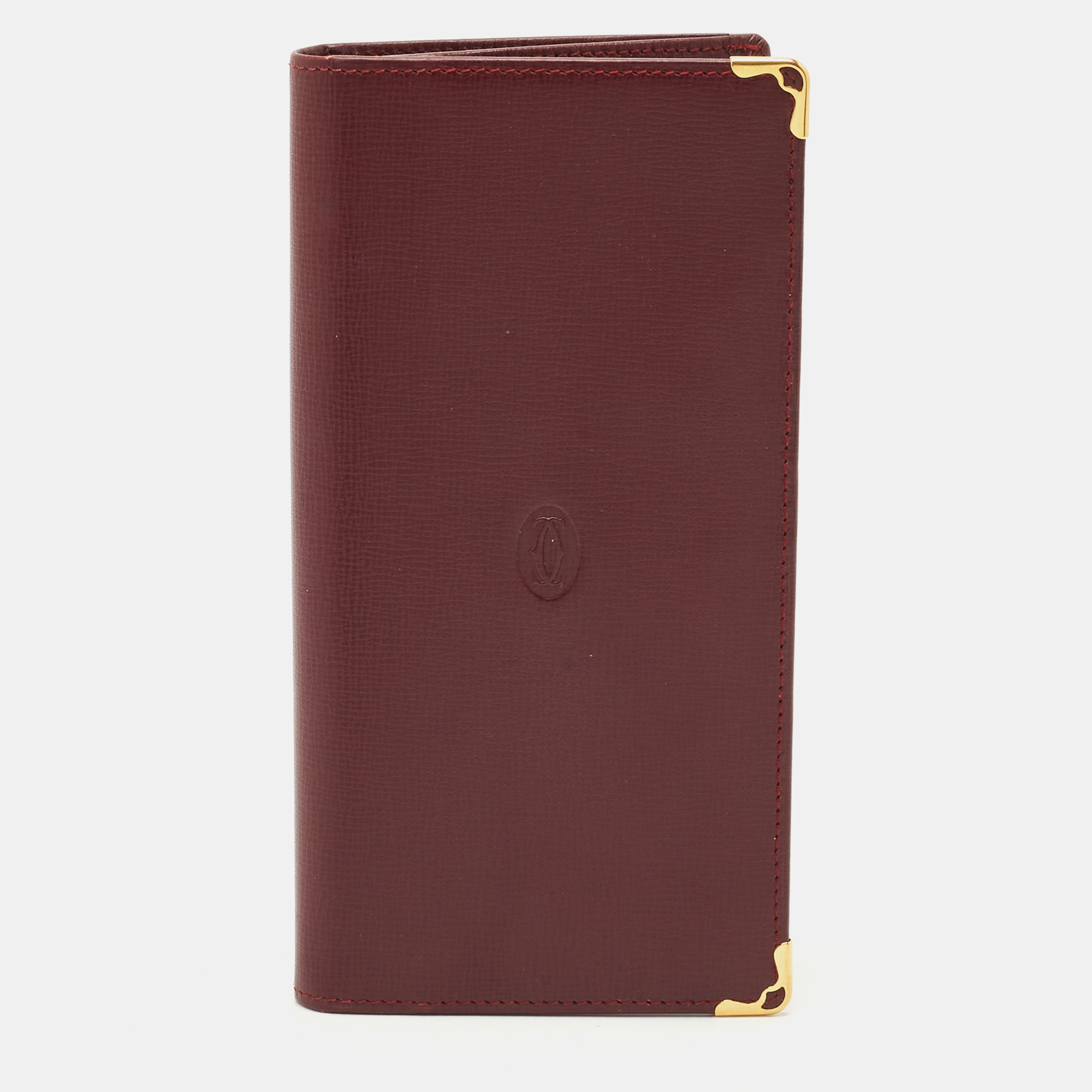 

Cartier Burgundy Leather Must de Cartier Long Wallet