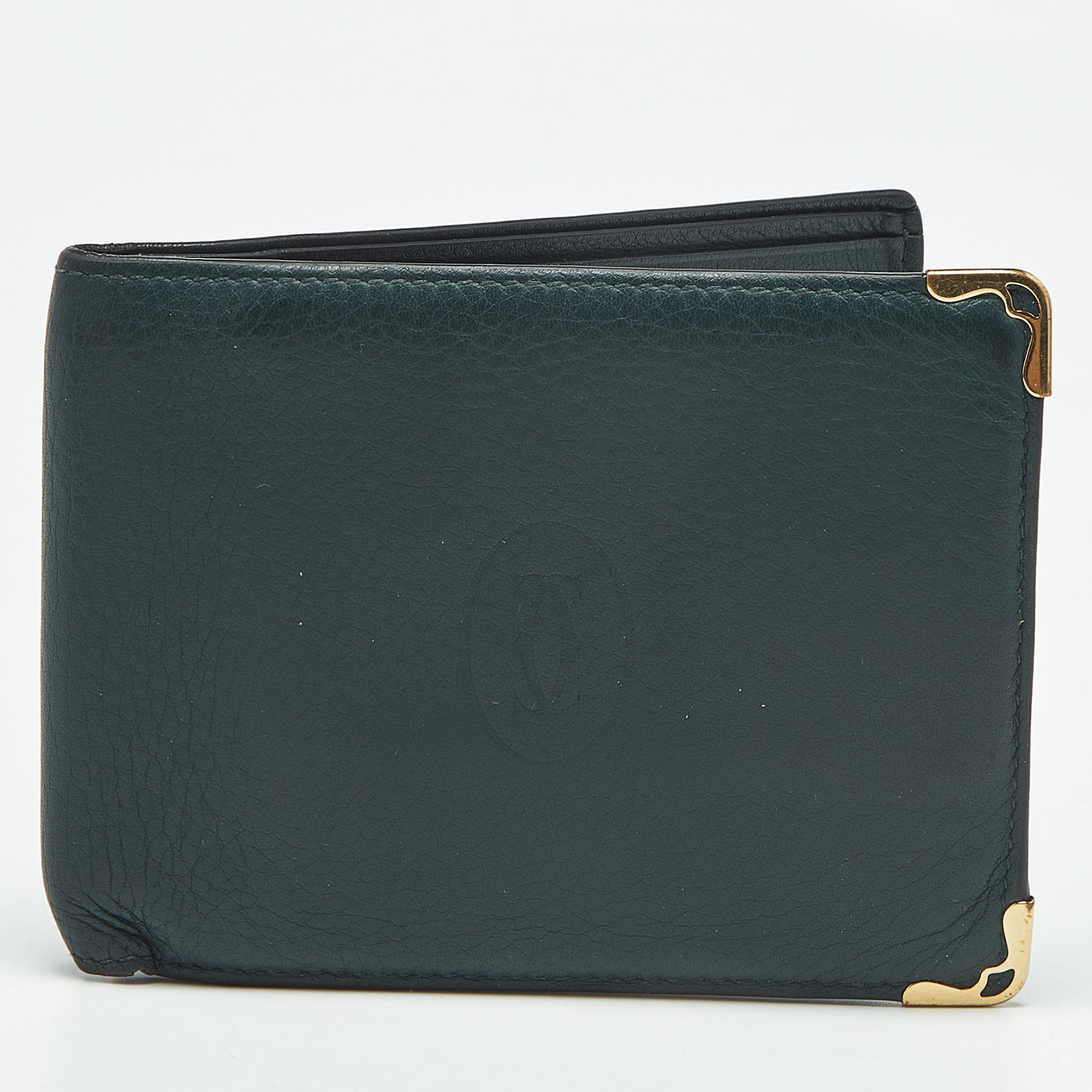 Pre-owned Cartier 6cc Bifold Wallet In Green