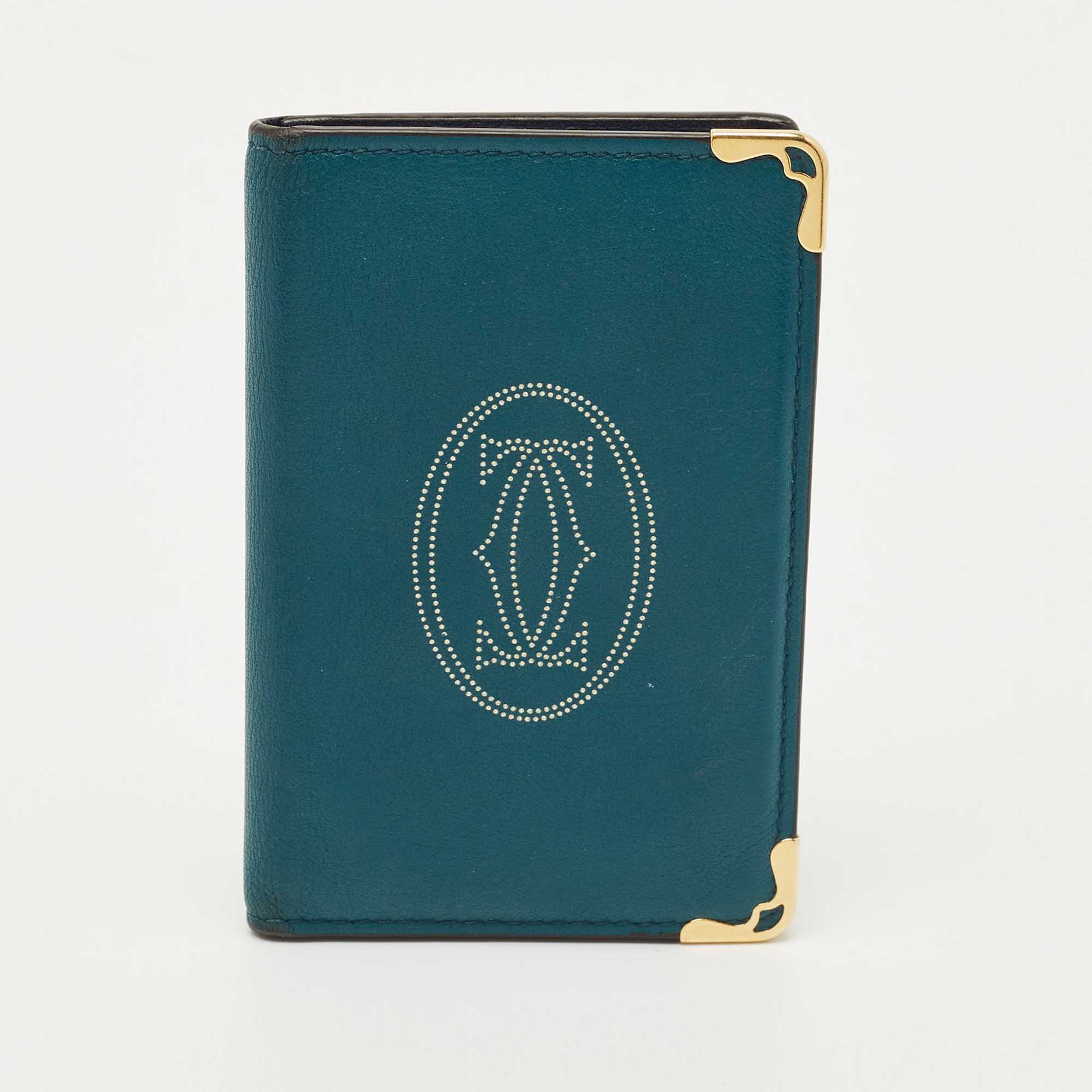 Pre-owned Cartier Business Card Holder In Green