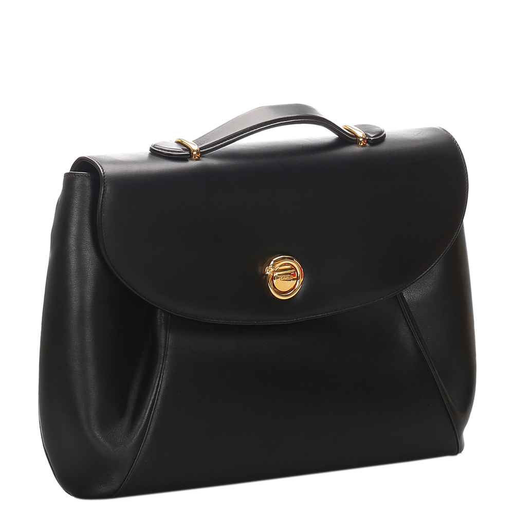 

Cartier Black Panthere Leather Briefcase