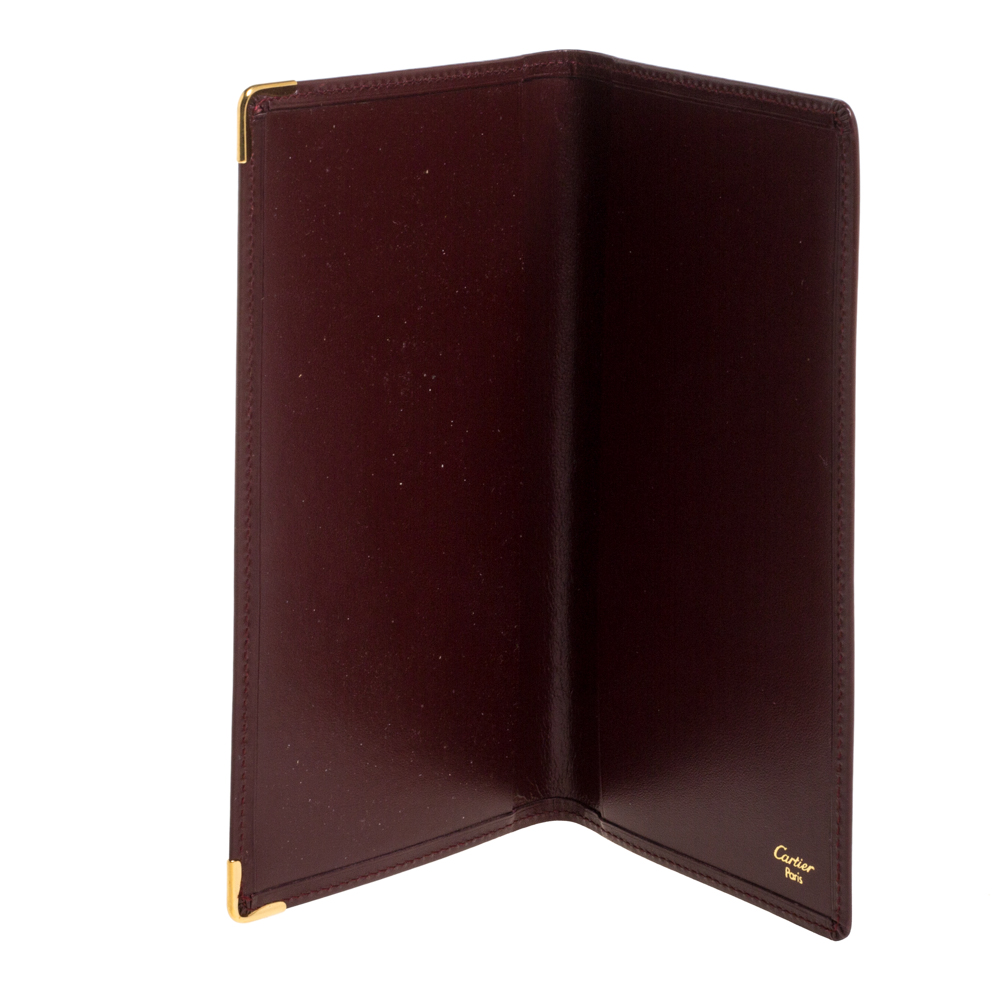 

Cartier Burgundy Leather Must De Cartier Cheque Book Holder