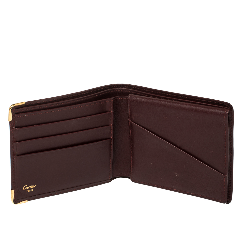 

Cartier Maroon Leather Must De Cartier Bifold Wallet, Burgundy