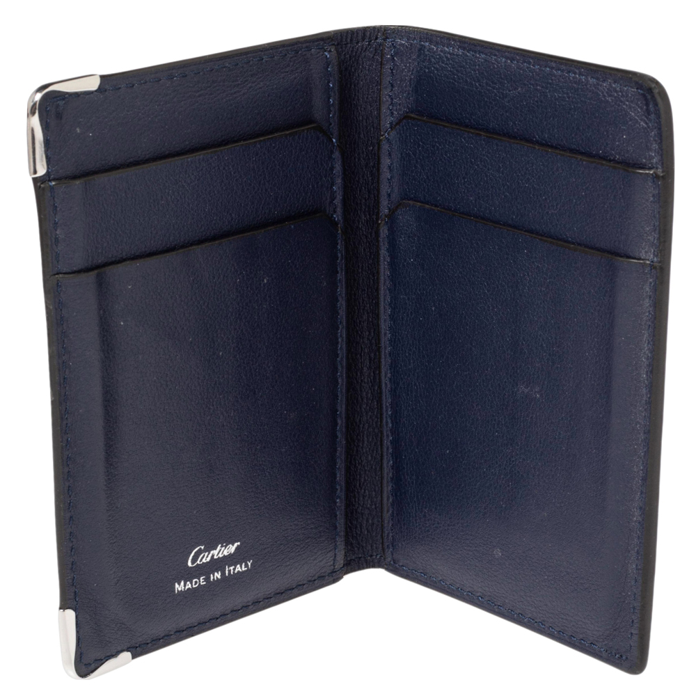 

Cartier Navy Blue Leather Must De Cartier Card Holder