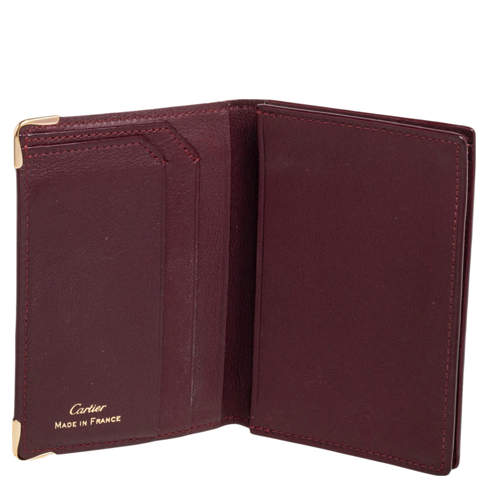 

Cartier Burgundy Leather Must de Cartier Flap Card Case