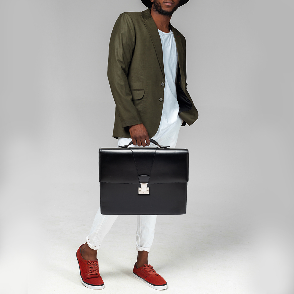 

Cartier Black Leather Briefcase