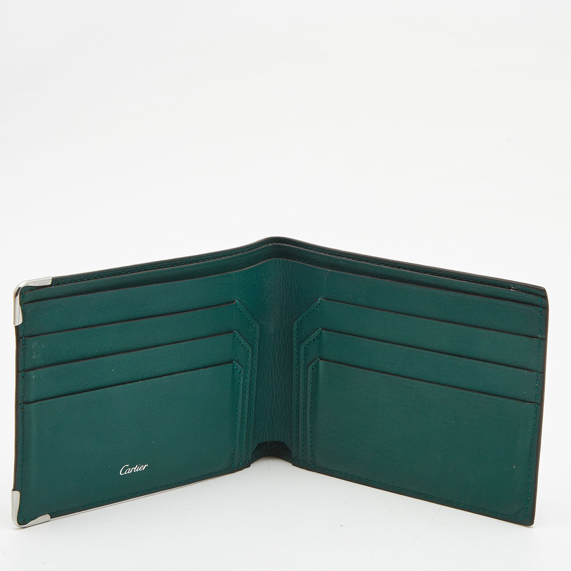 

Cartier Green Leather Must de Cartier Compact Wallet