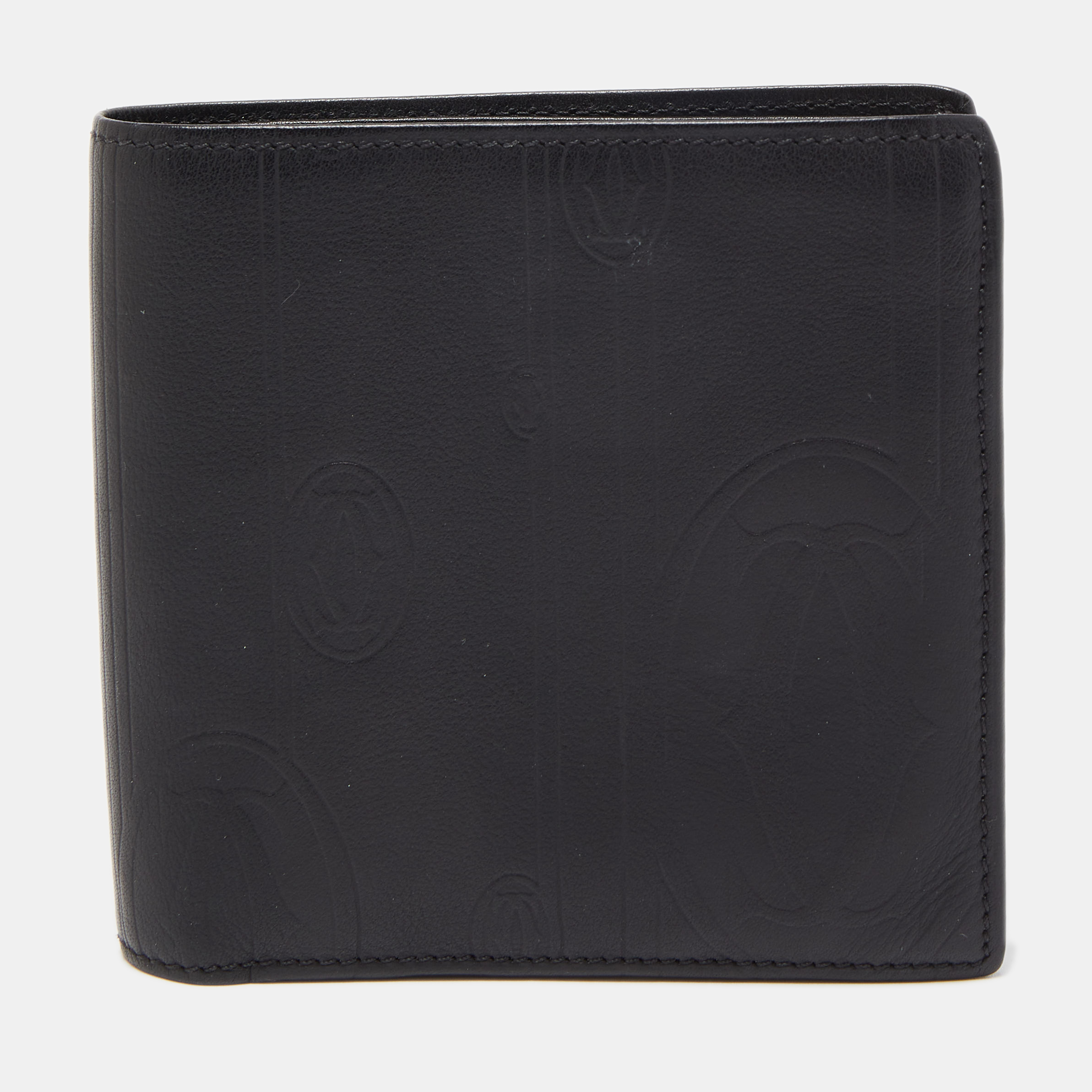 Pre-owned Cartier Black Leather Bifold Wallet