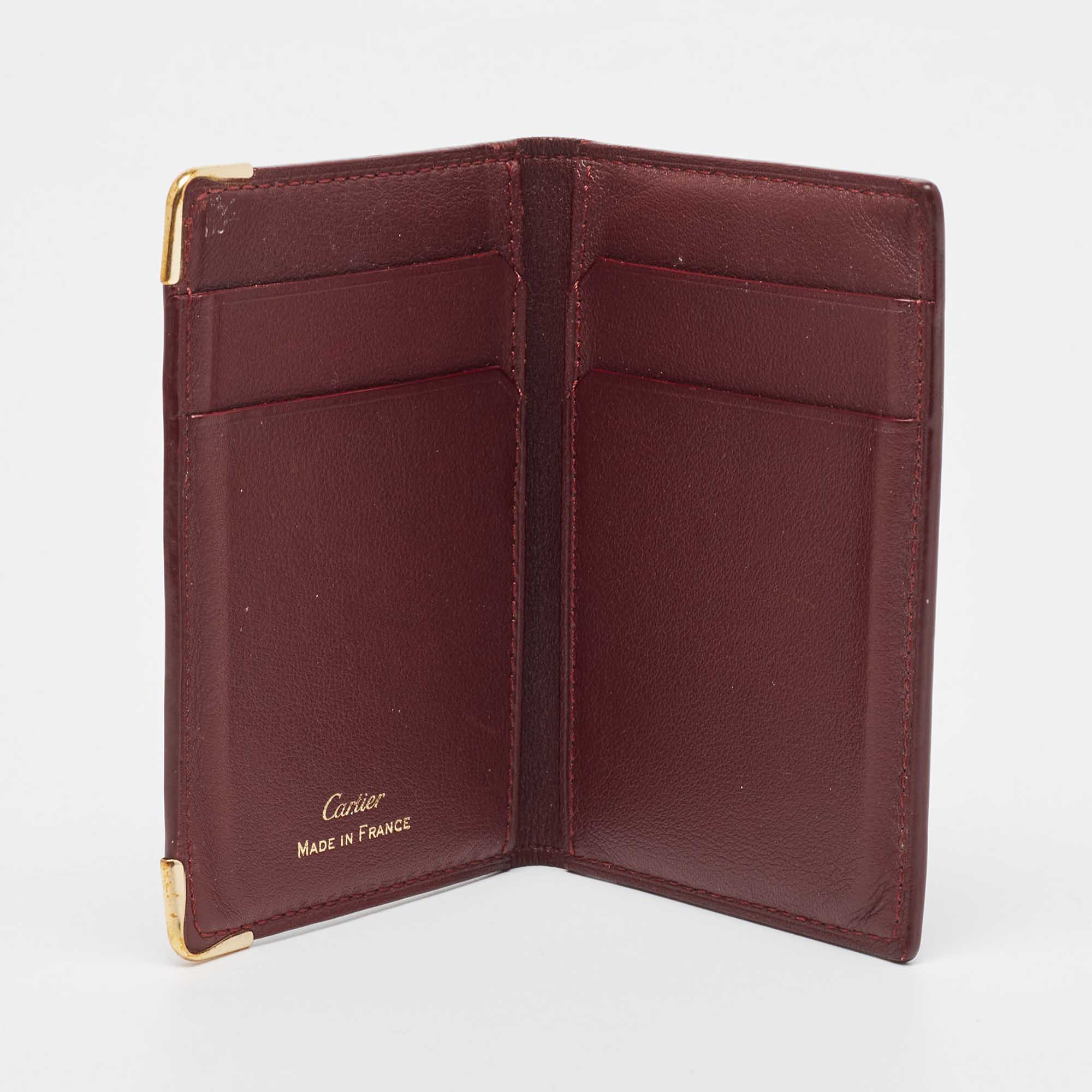 

Cartier Burgundy Leather Must de Cartier Bifold Card Holder