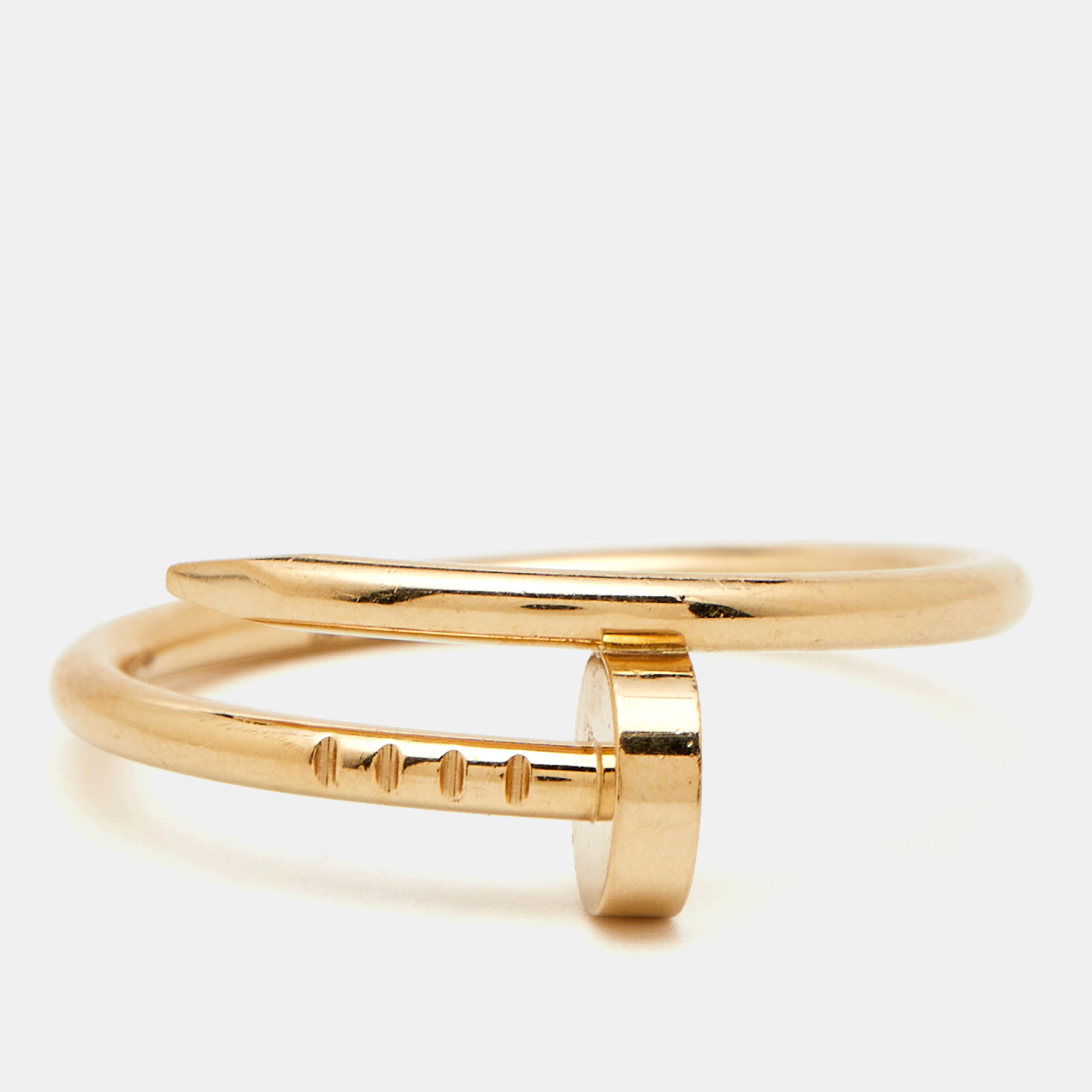 Cartier Juste Un Clou 18k Rose Gold Small Model Ring Size 57 