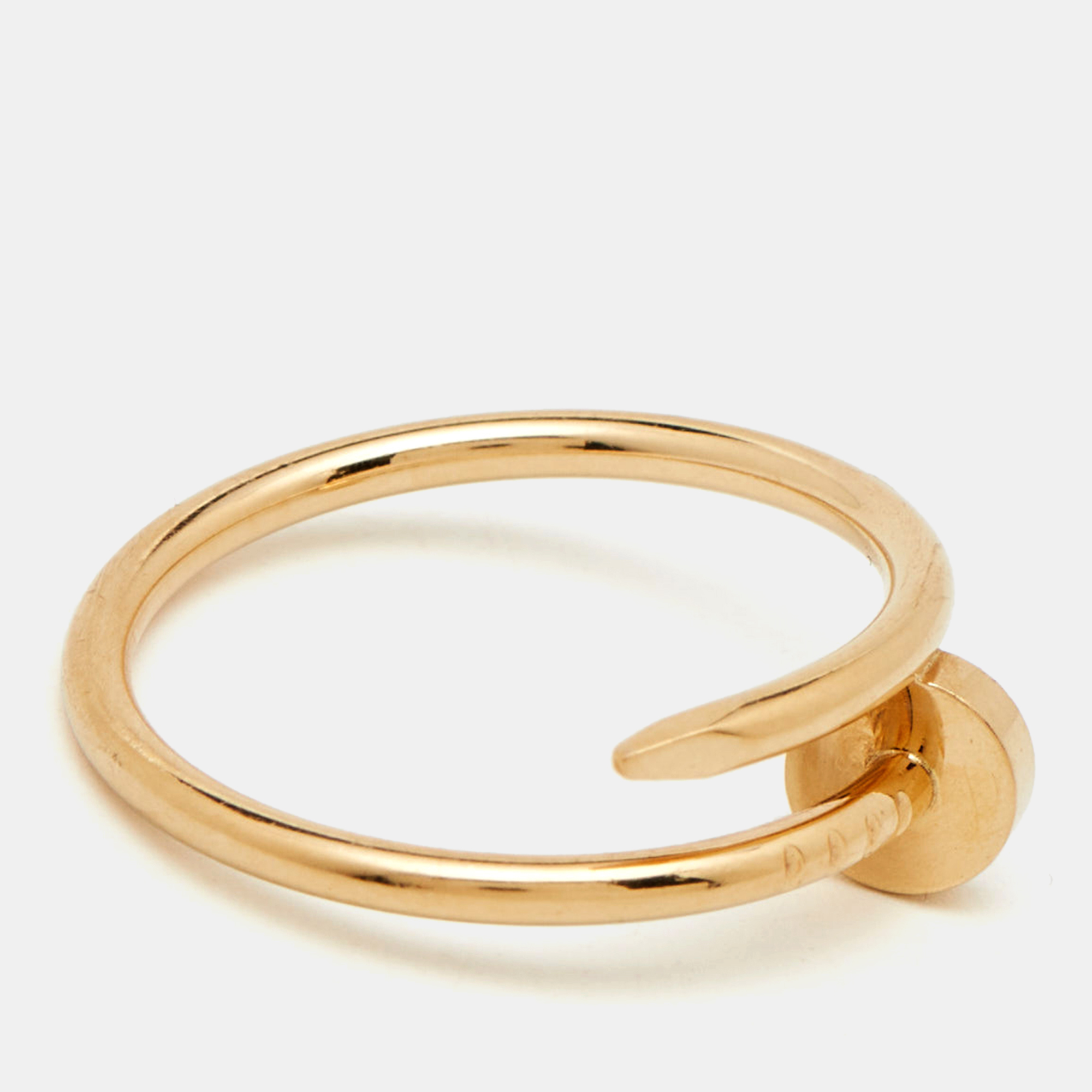 Cartier Juste Un Clou 18k Rose Gold Small Model Ring Size 57 
