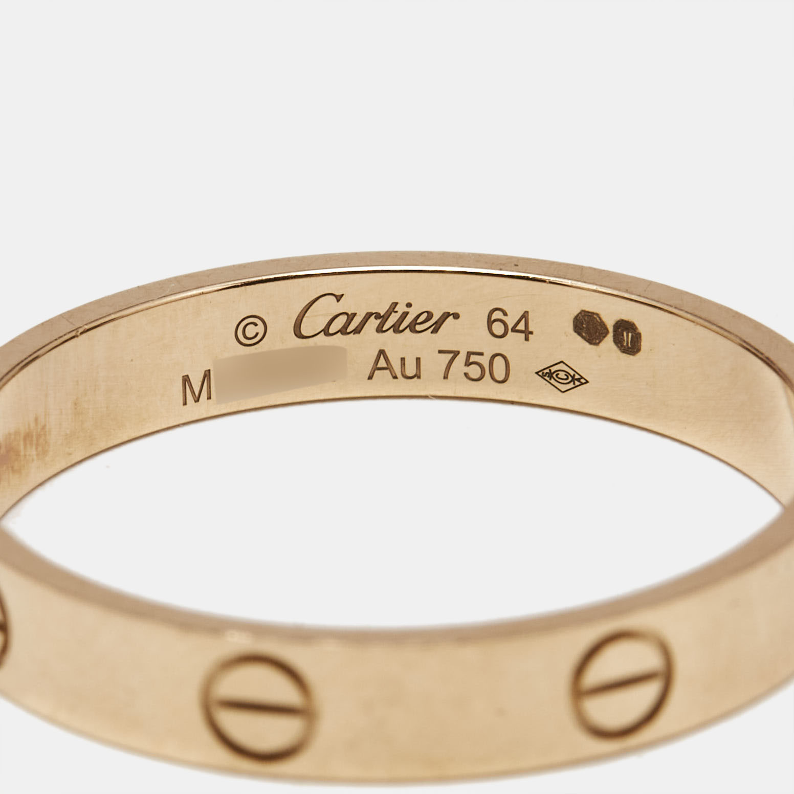 Cartier Love 18k Rose Gold Small Model Wedding Band Size 64 