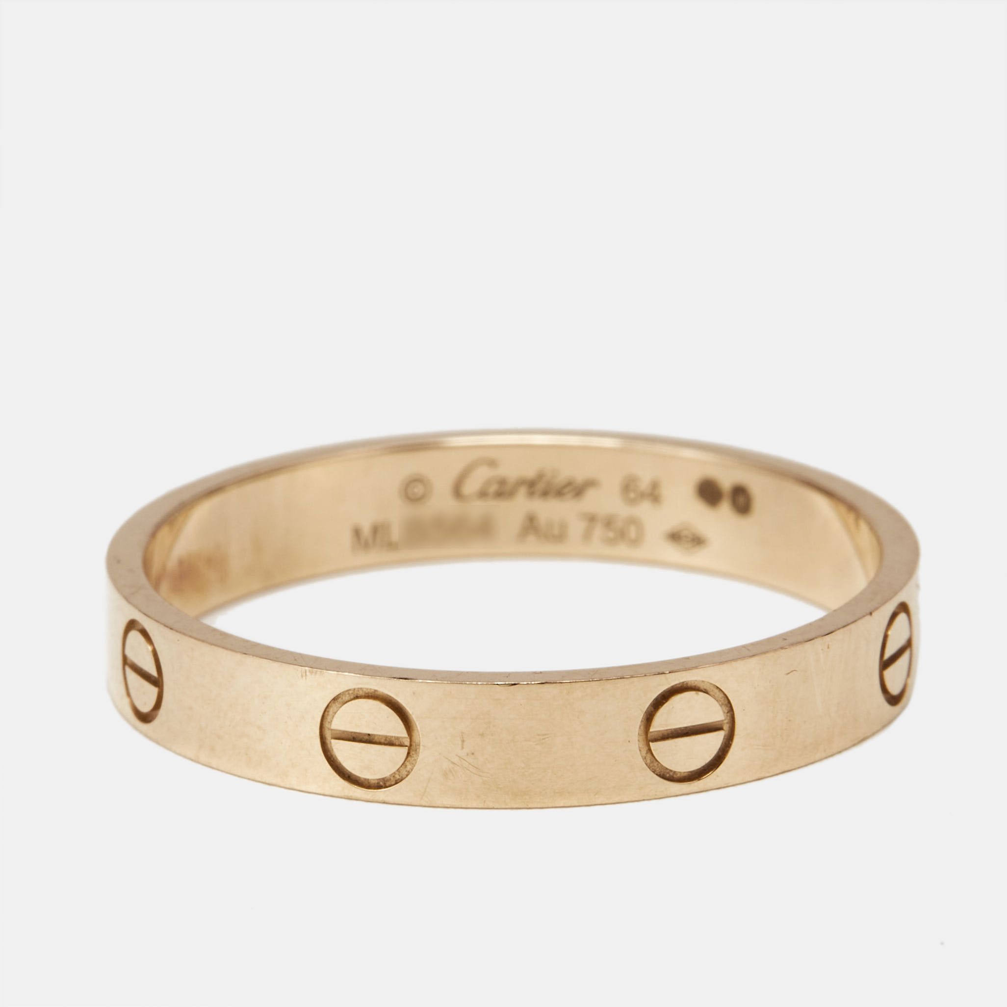 Cartier Love 18k Rose Gold Small Model Wedding Band Size 64 