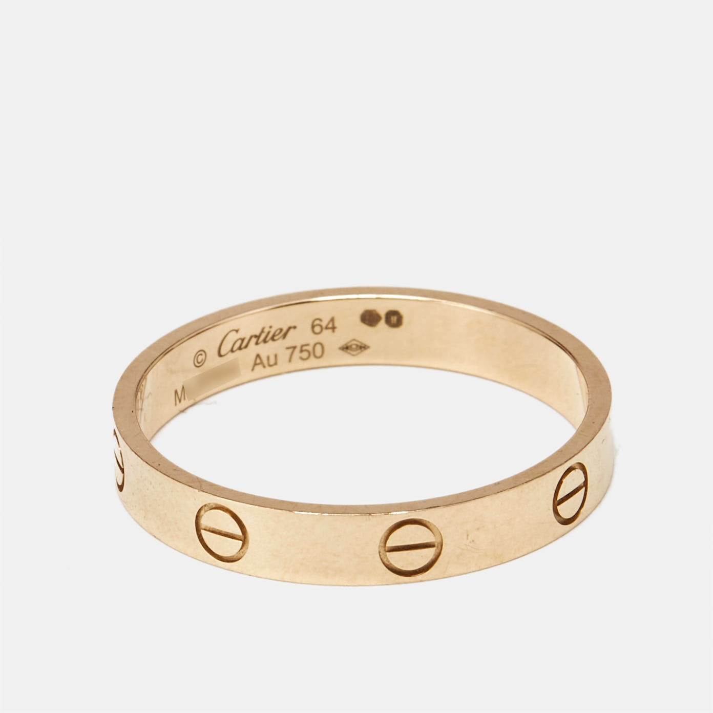 Cartier Love 18k Rose Gold Small Model Wedding Band Size 64 