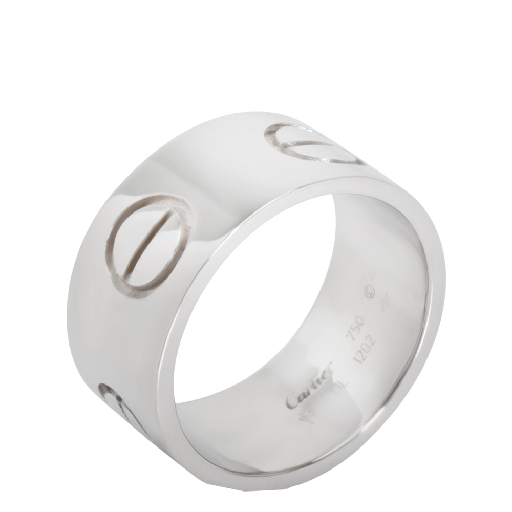Cartier 18K White Gold Love Ring Size 