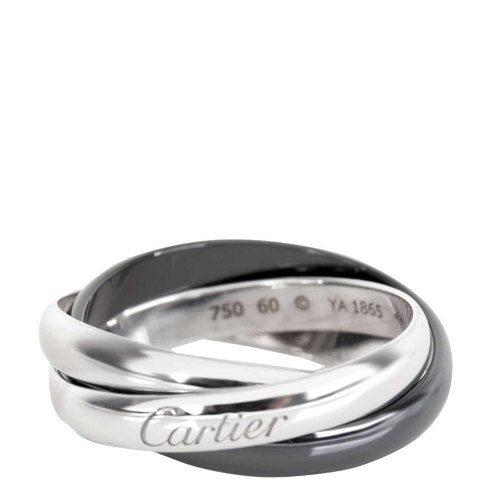 

Cartier 18K White Gold Trinity Ceramic Band Ring Size