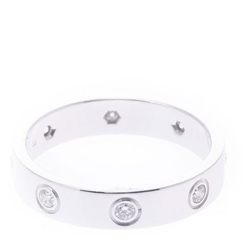 

Cartier Love 18K White Gold 8 Diamond Ring Size