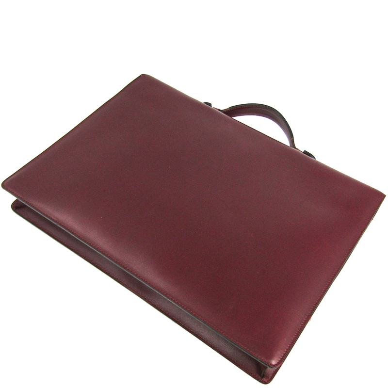 

Cartier Wine Leather Must Briefcase, Burgundy