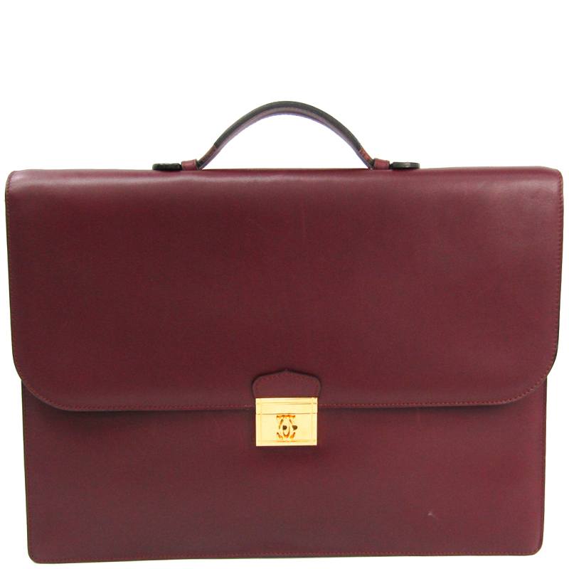 Cartier Wine Leather Must Briefcase 