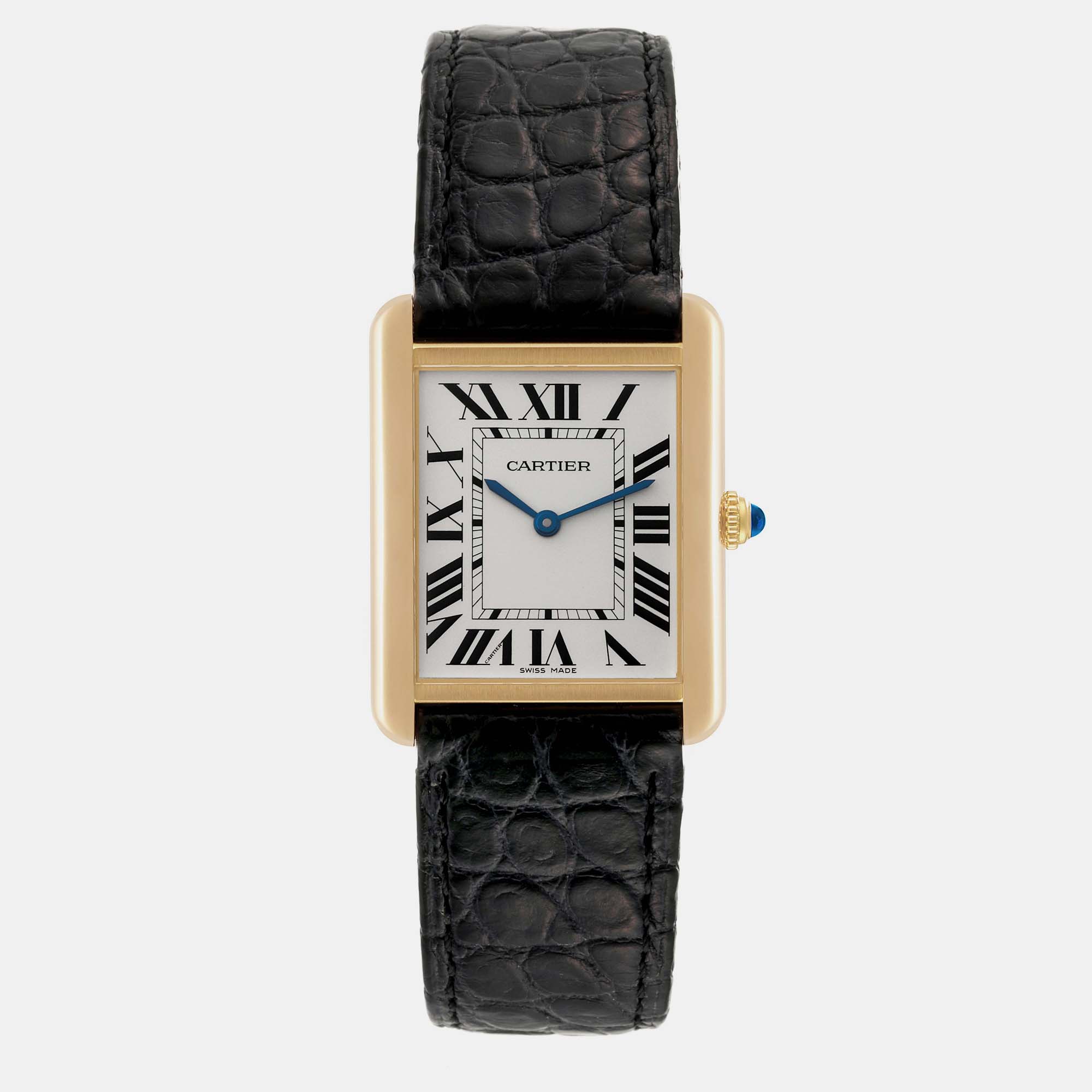 

Cartier Tank Solo Large Yellow Gold Steel Men's Watch 27 mm, Silver