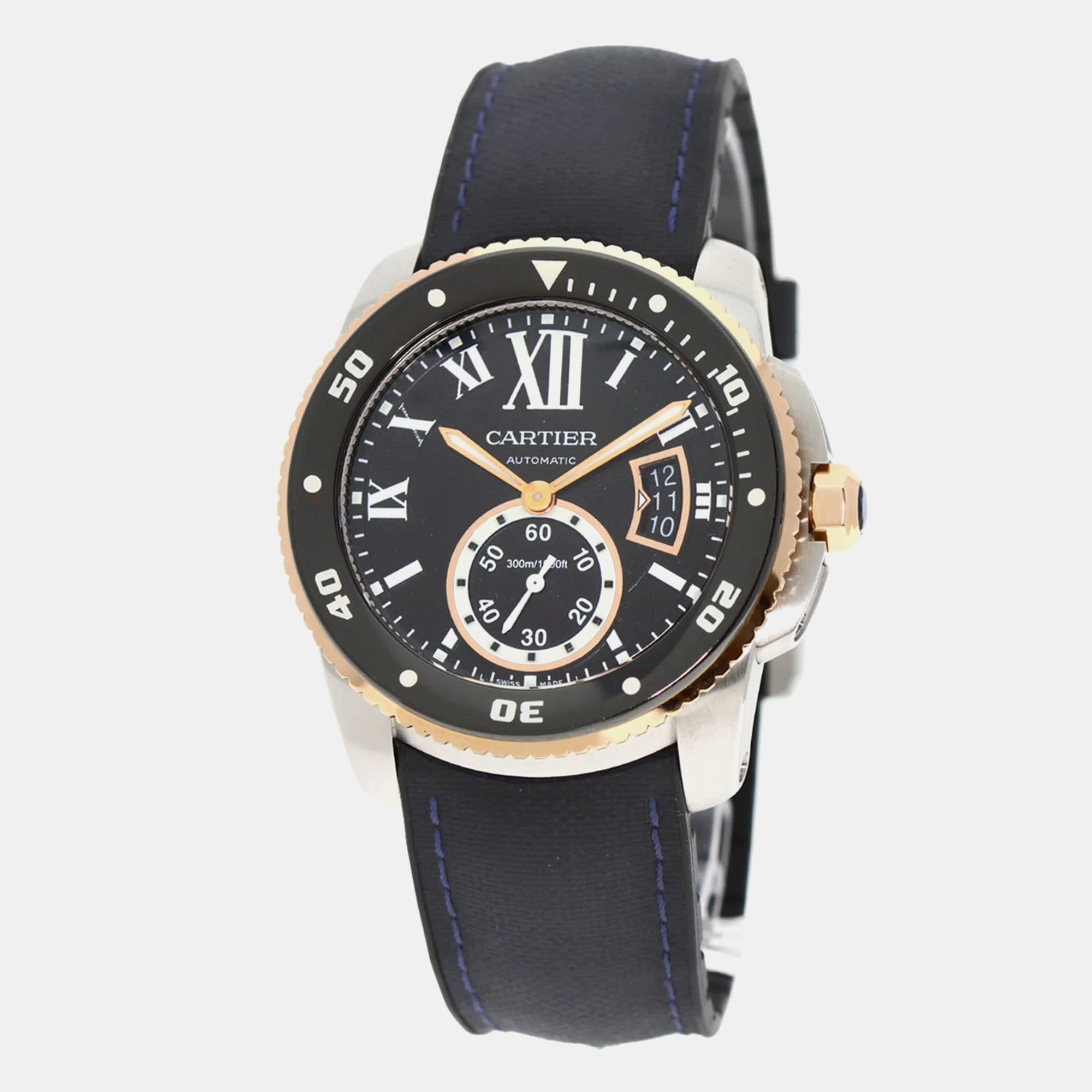 Pre-owned Cartier Automatic Men's Wristwatch 43 Mm In Black