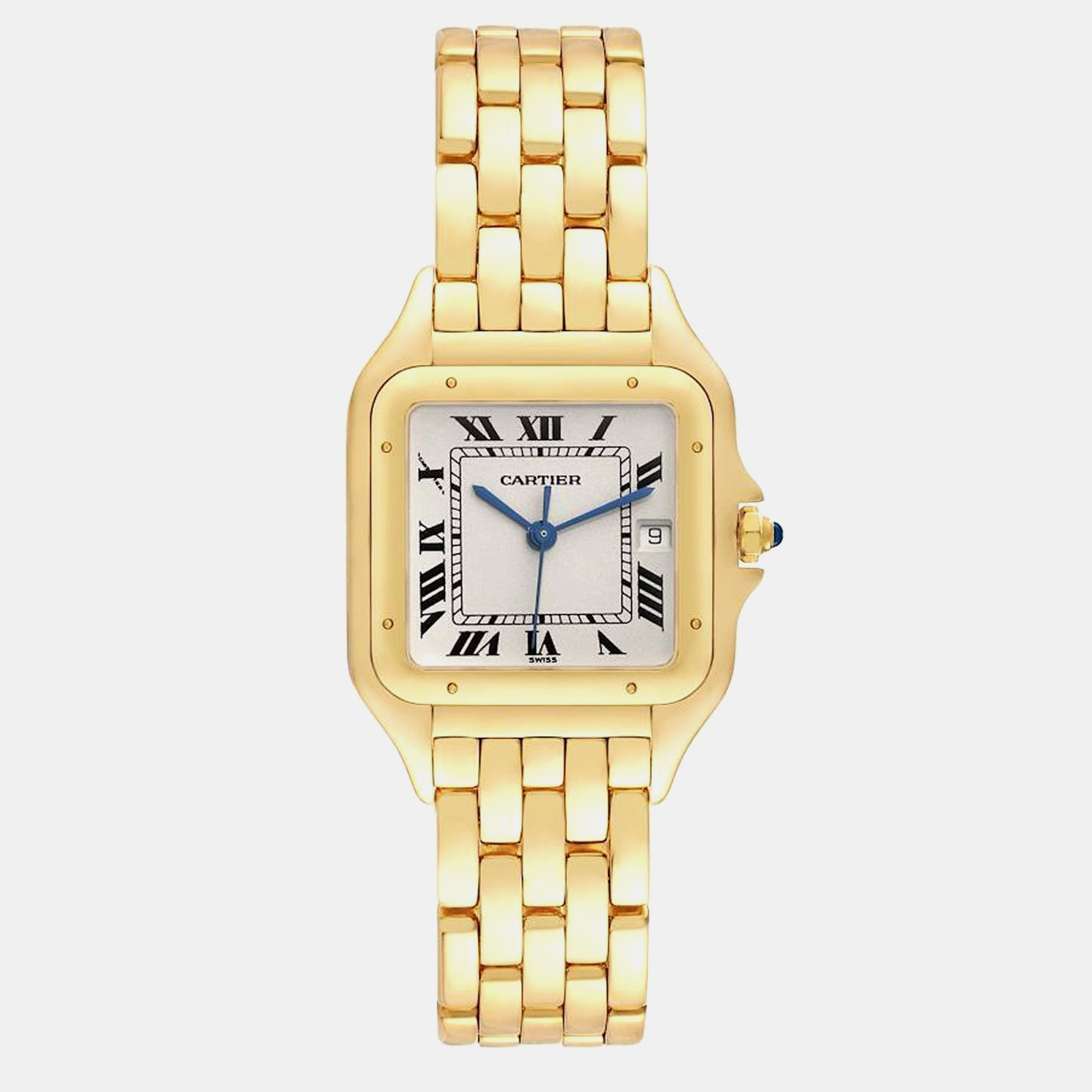 

Cartier Panthere XL Date Yellow Gold Men's Watch 29 mm, Silver