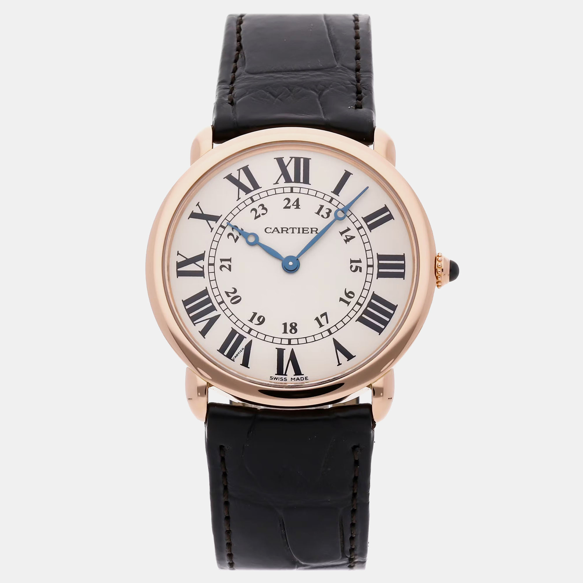 

Cartier Silver 18k Rose Gold Ronde Louis W6800251 Manual Winding Men's Wristwatch 36 mm