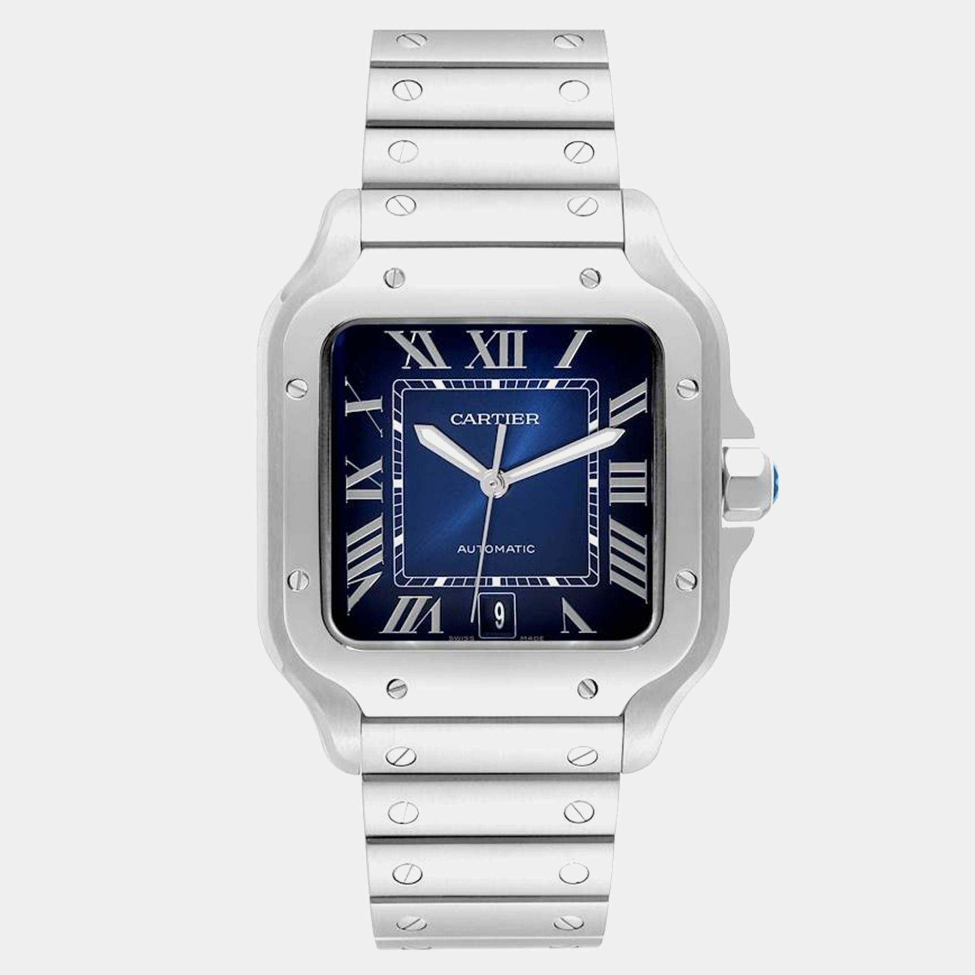 

Cartier Santos Blue Dial Steel Men's Watch