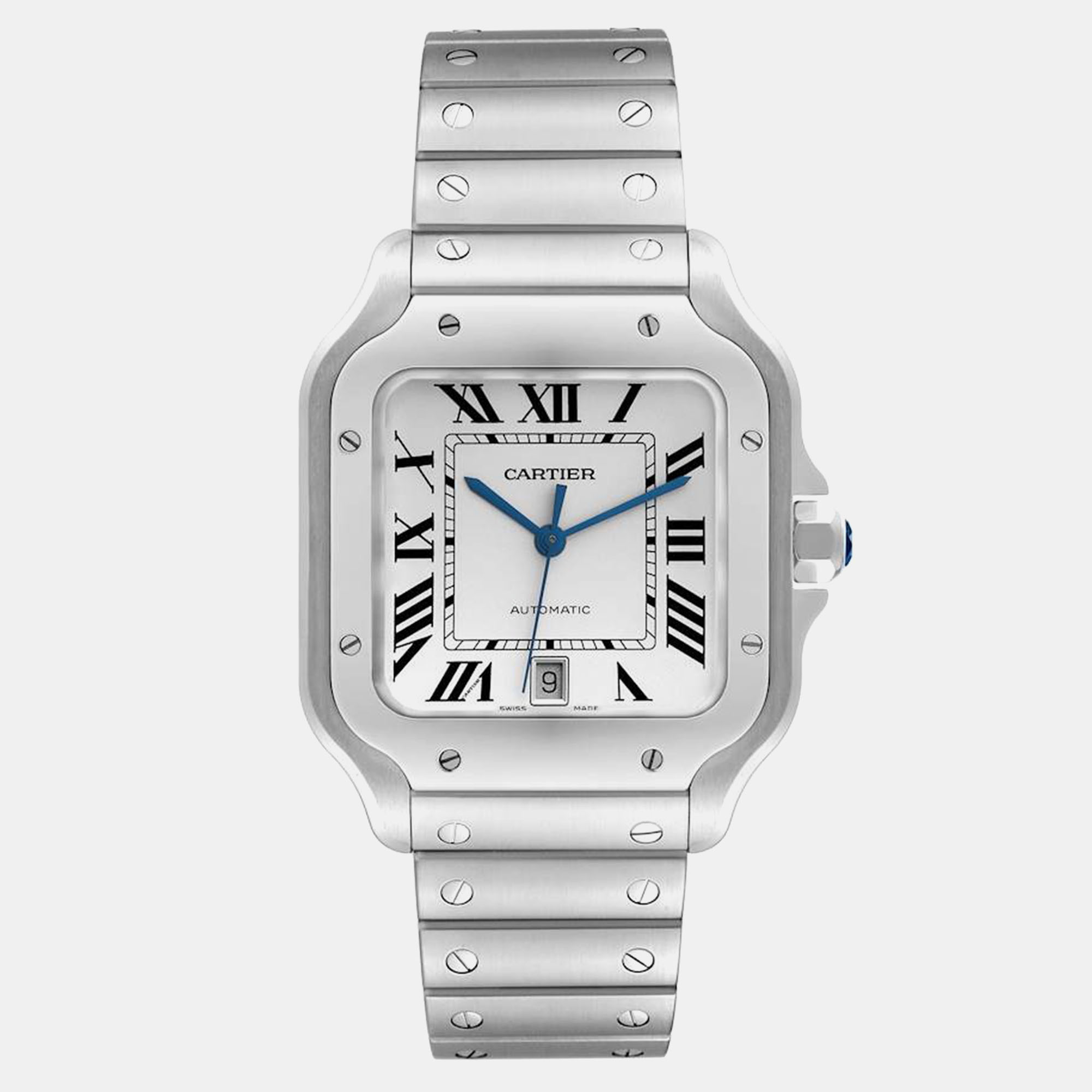 

Cartier Santos Large Silver Dial Steel Men's Watch