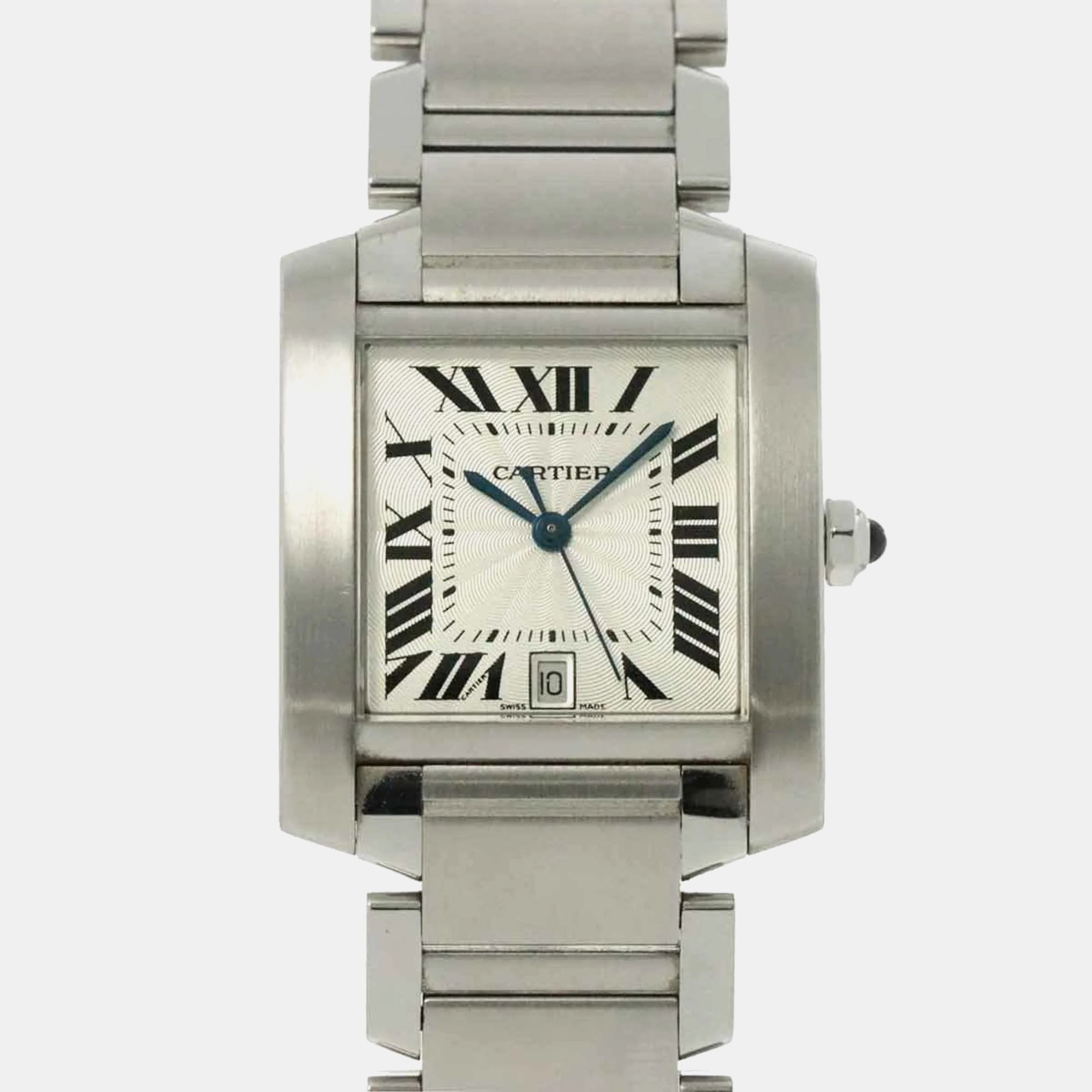 This Cartier luxury watch is characterized by skillful craftsmanship and understated charm. Meticulously constructed to tell time in an elegant way it comes in a sturdy case and flaunts a seamless blend of innovative design and flawless style.