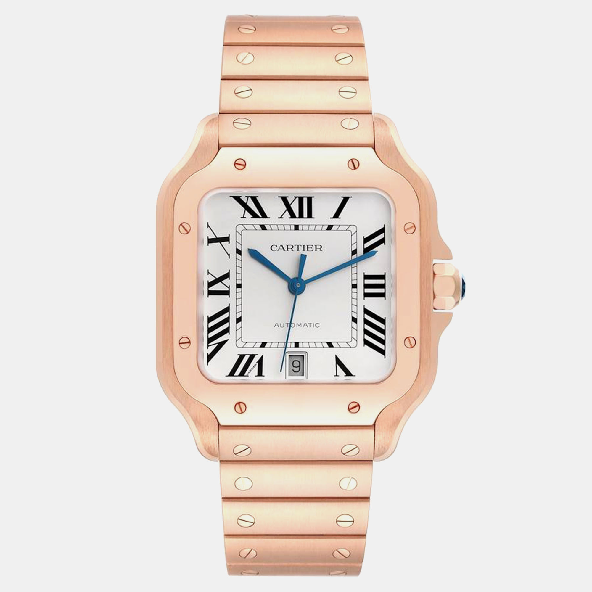 

Cartier Santos Large Rose Gold Silver Dial Men's Watch WGSA0018 47.5 x 38 mm