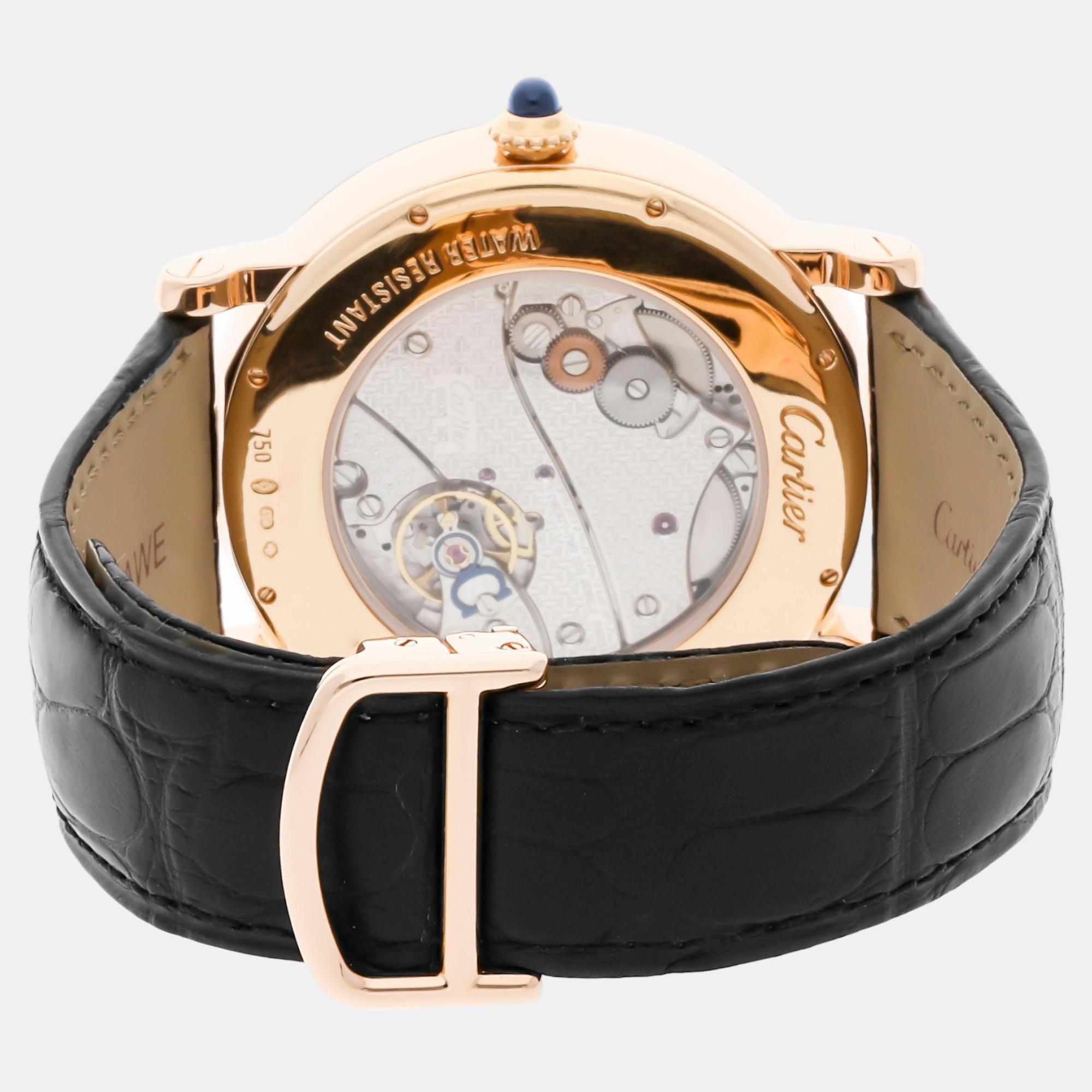 Cartier Grey 18k Rose Gold Rotonde W1553751 Manual Winding Men`s Wristwatch 42 mm 