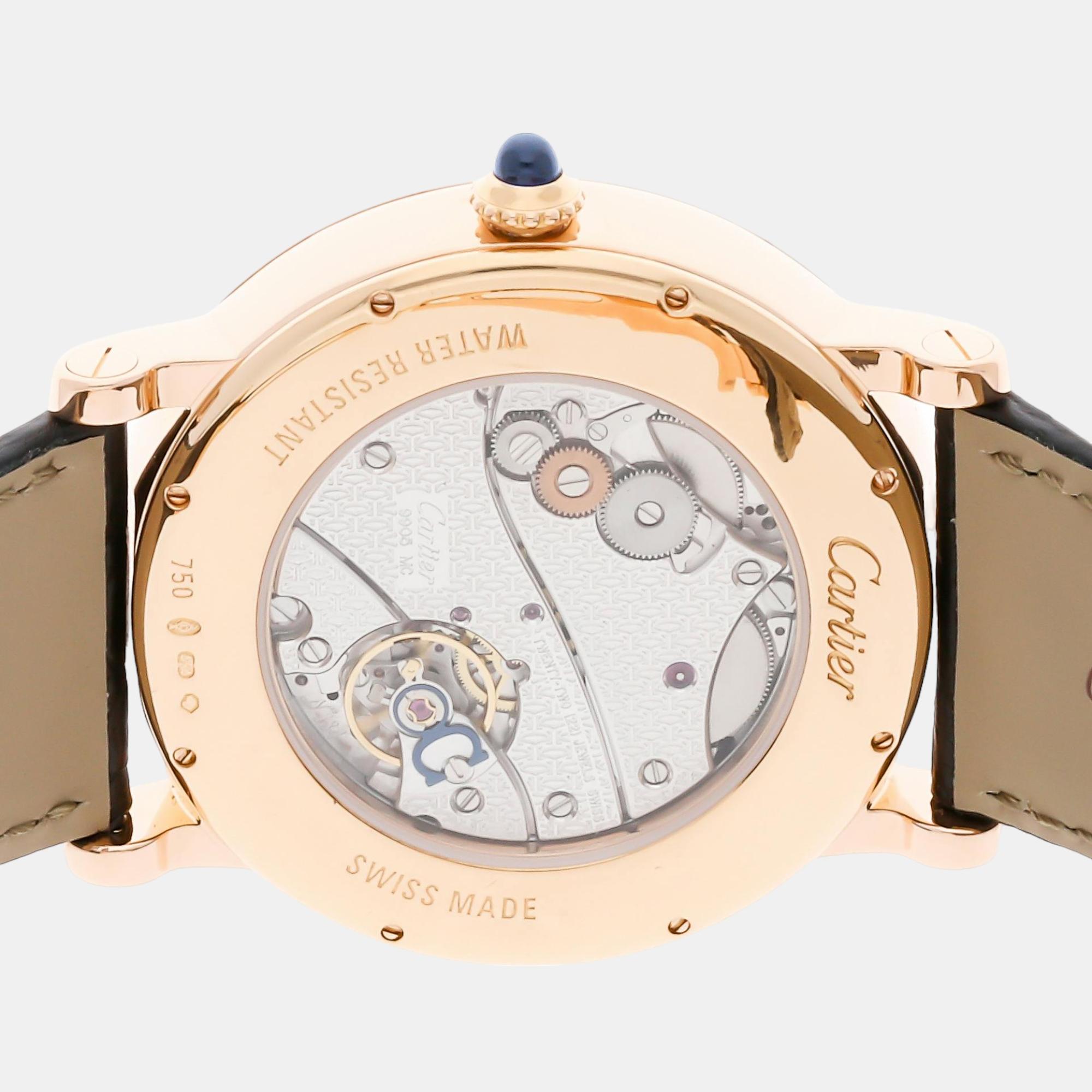 Cartier Grey 18k Rose Gold Rotonde W1553751 Manual Winding Men`s Wristwatch 42 mm 