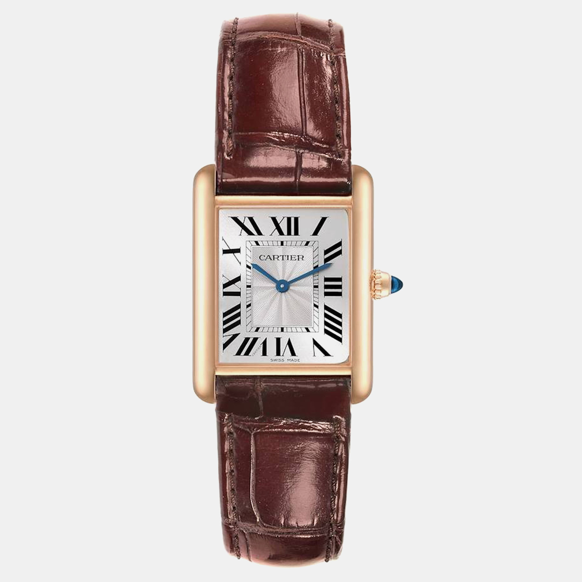 

Cartier Tank Louis Rose Gold Mechanical Men's Watch 25 mm, Silver