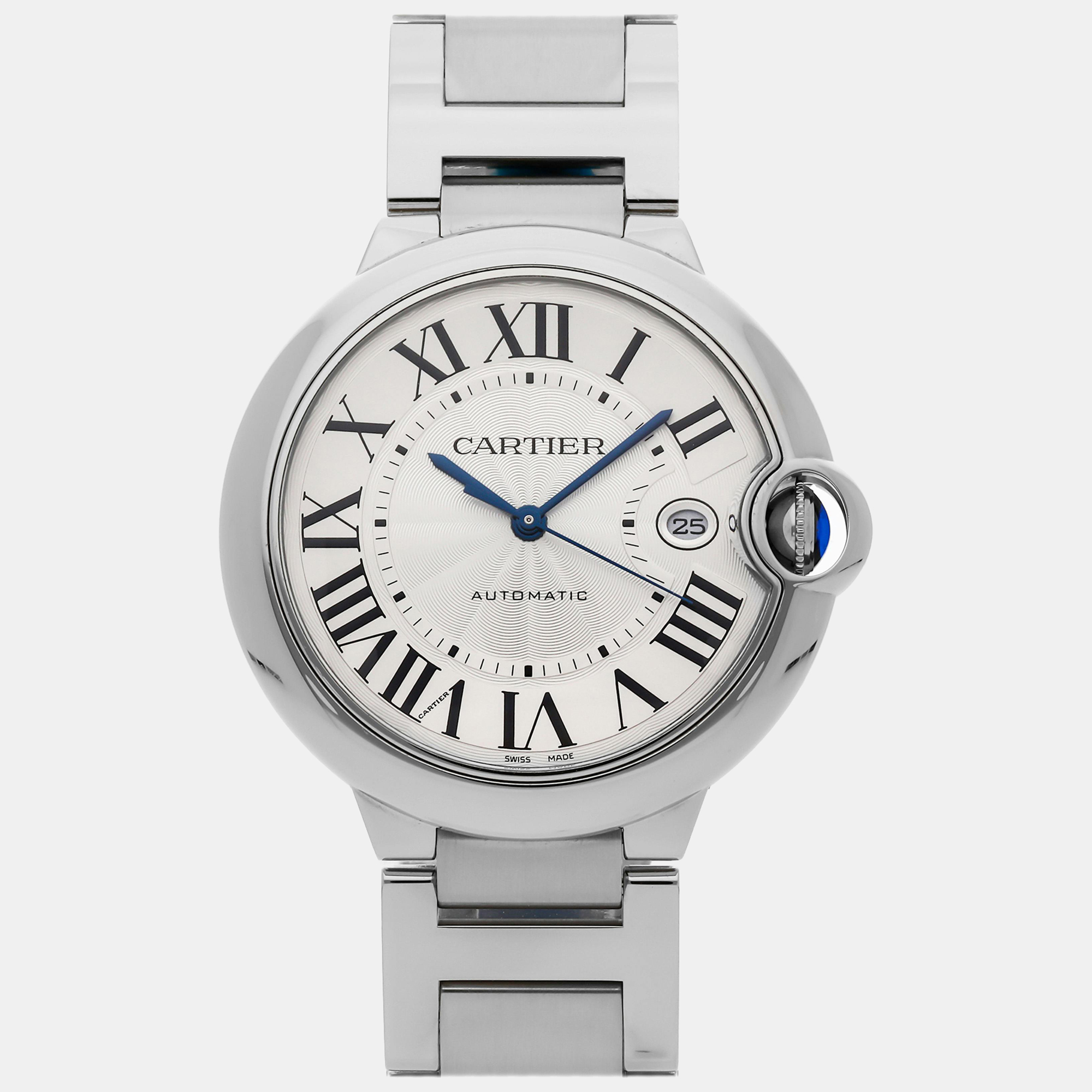 

Cartier Silver Stainless Steel Ballon Bleu WSBB0049 Automatic Men's Wristwatch 42 mm