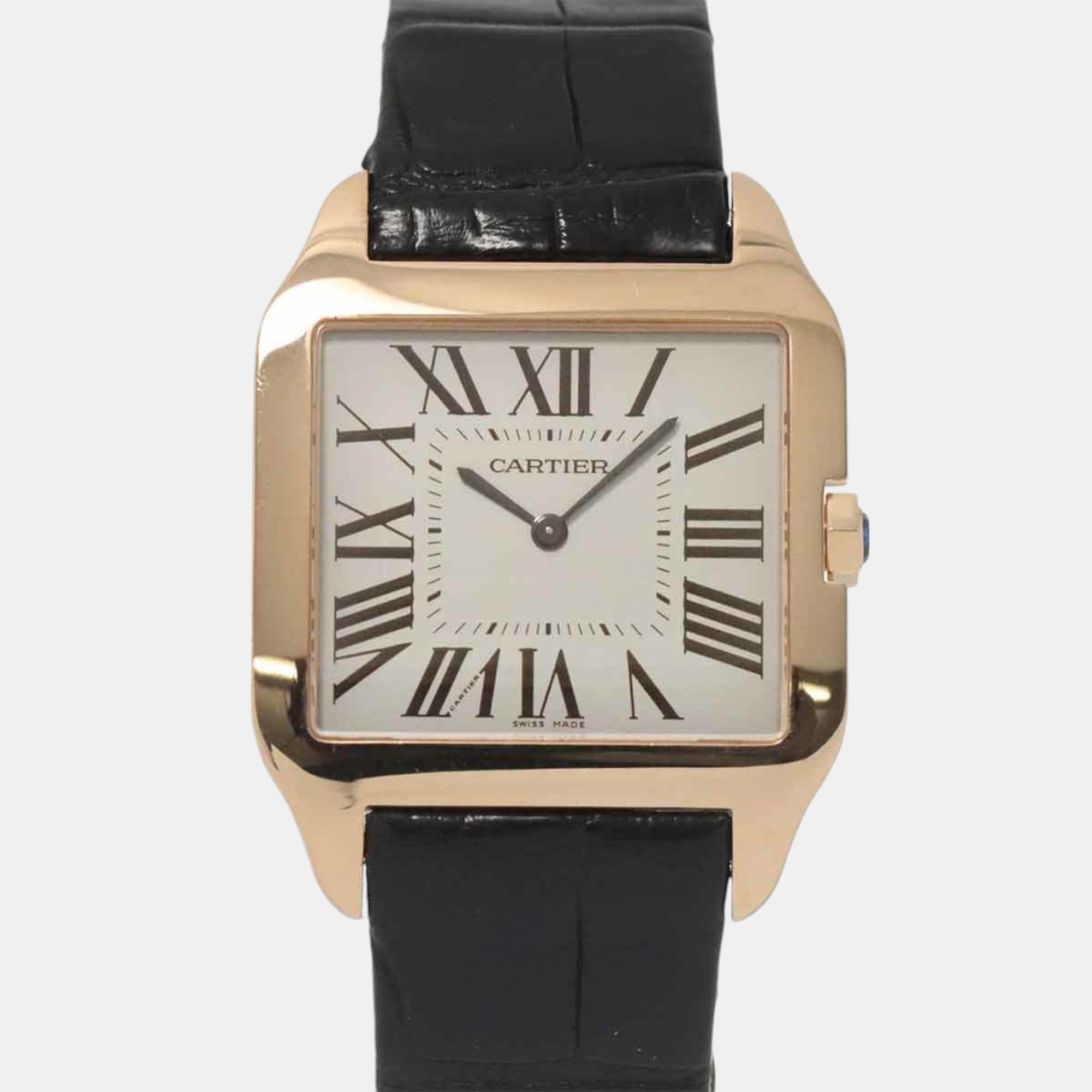 

Cartier Silver 18KPG Santos Dumont LM W2006951 Men's Watch