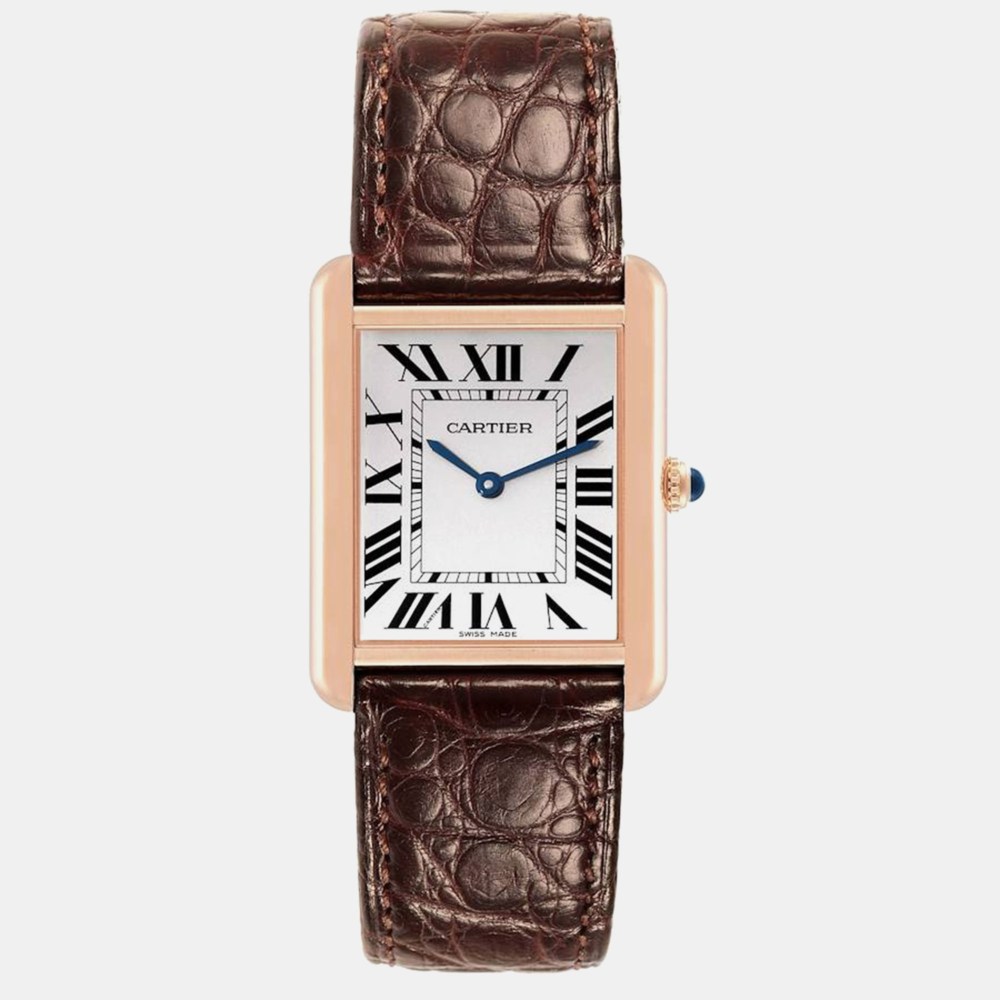 

Cartier Tank Solo Large Steel Rose Gold Steel Mens Watch W5200025, Silver