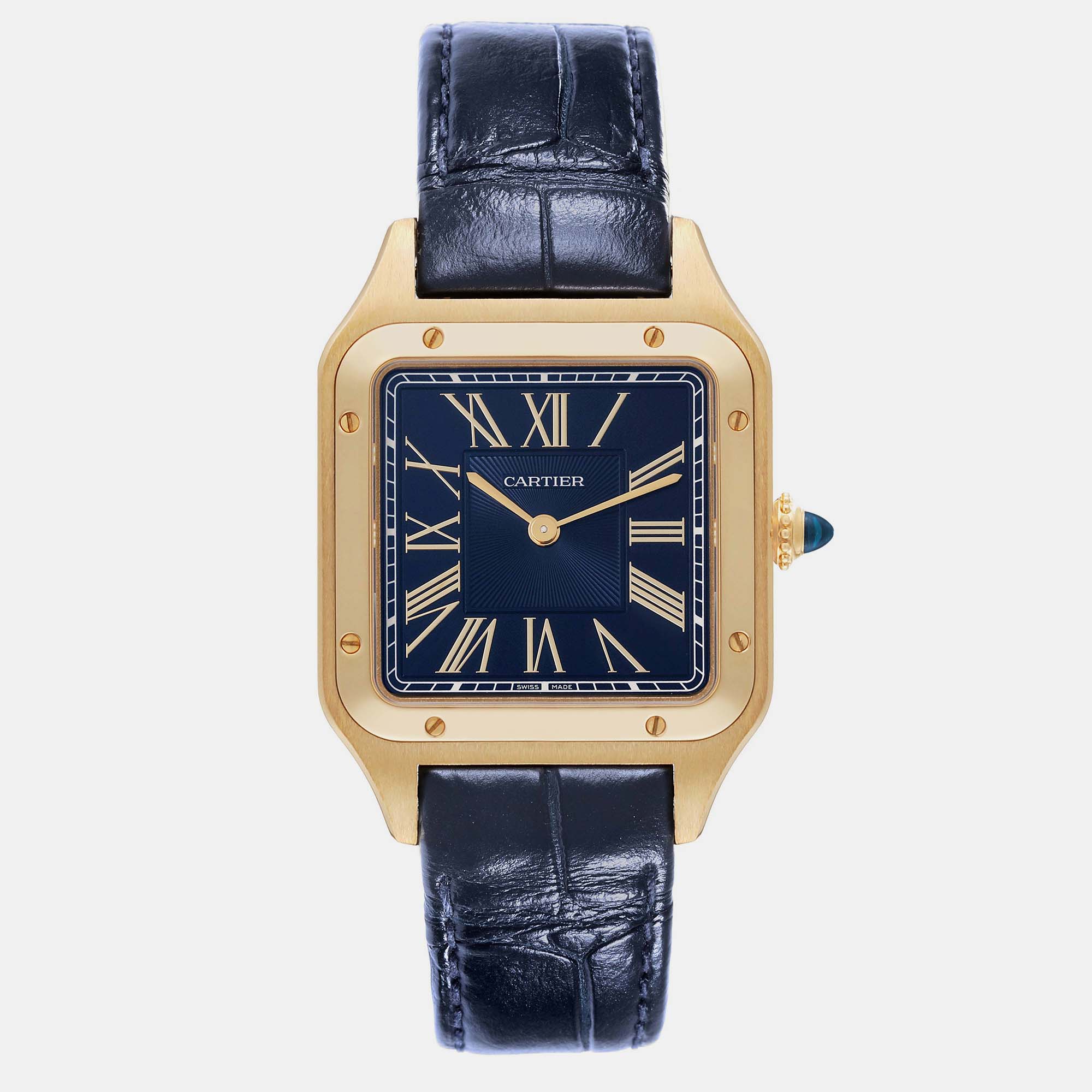 

Cartier Santos Dumont Yellow Gold Blue Dial Men's Watch WGSA0077