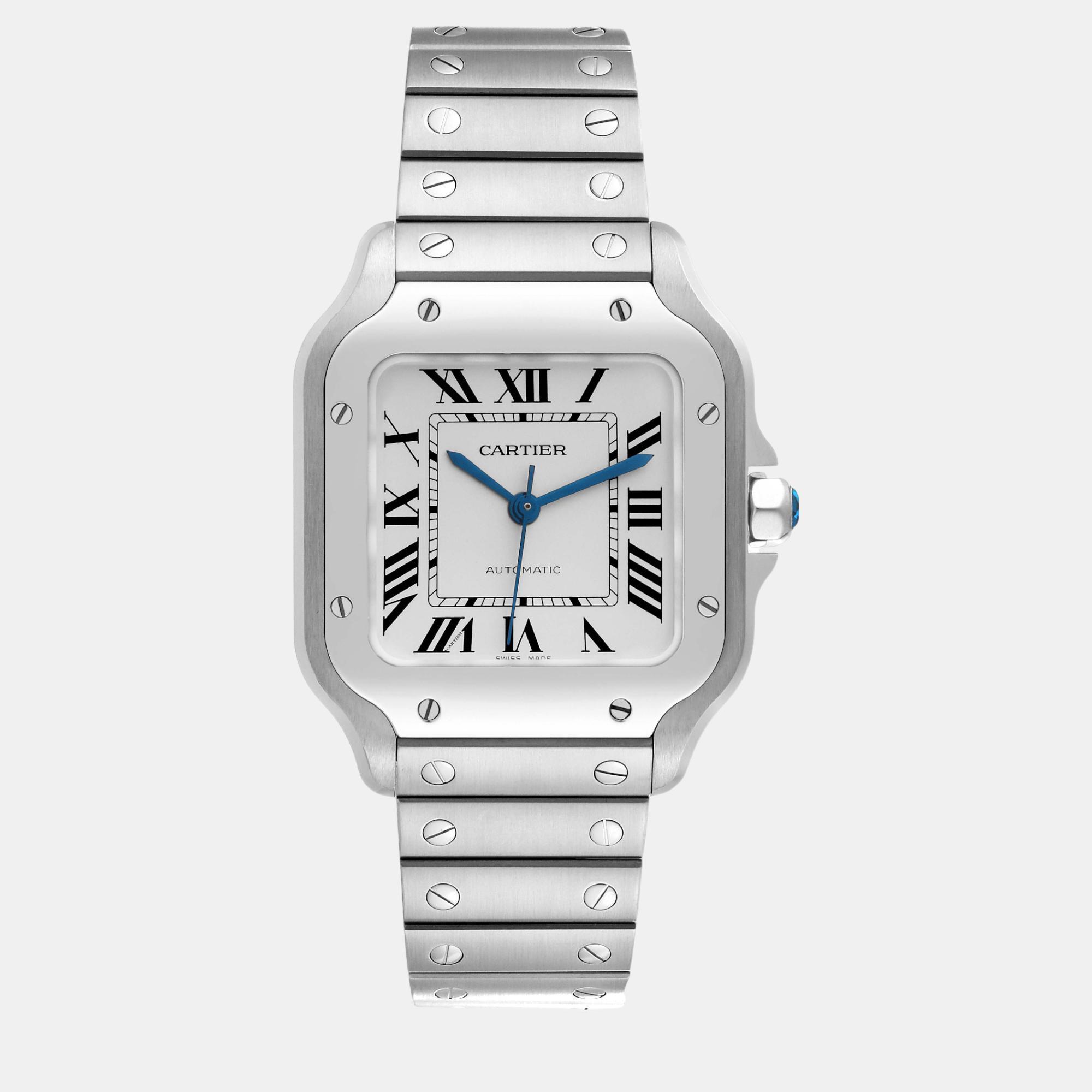 

Cartier Santos De Cartier Medium Steel Men's Watch WSSA0010, Silver