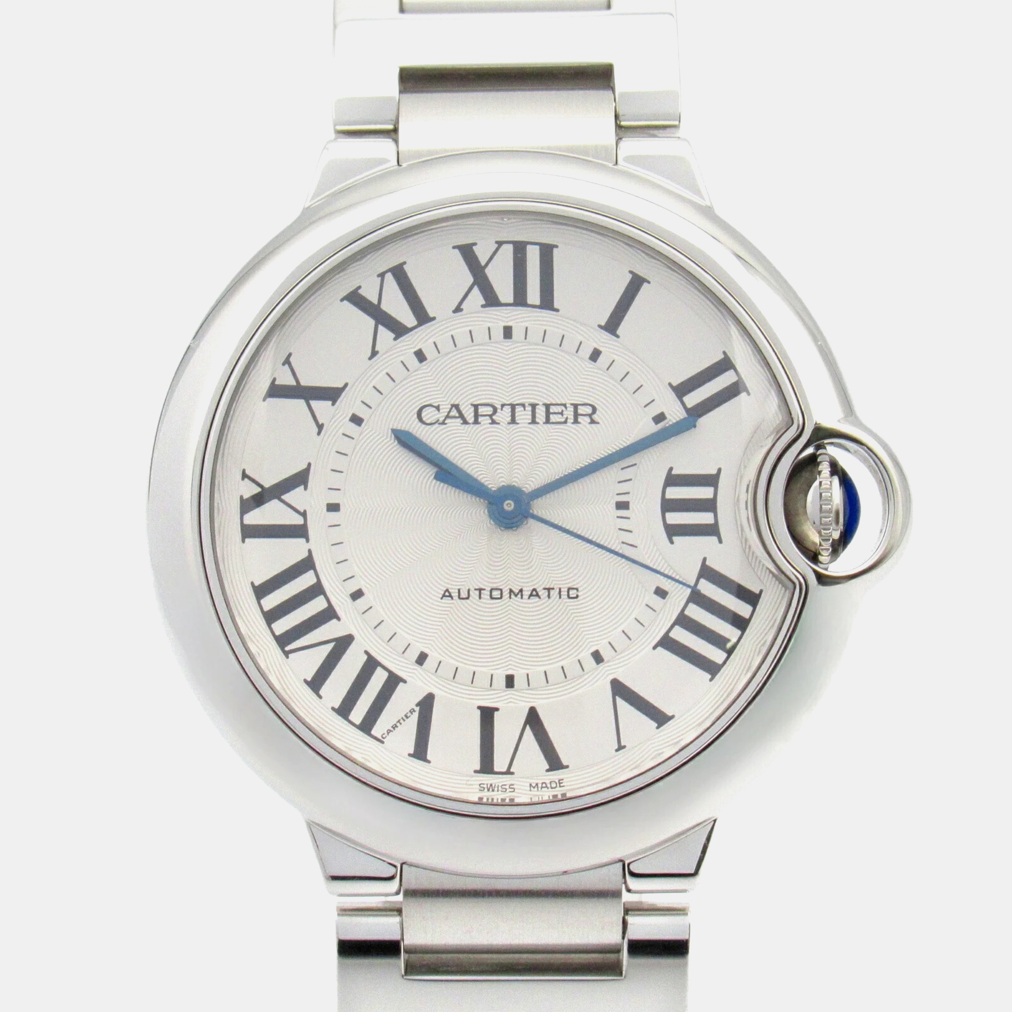 Pre-owned Cartier Silver Stainless Steel Ballon Bleu W6920046 Automatic Men's Wristwatch 36.5 Mm