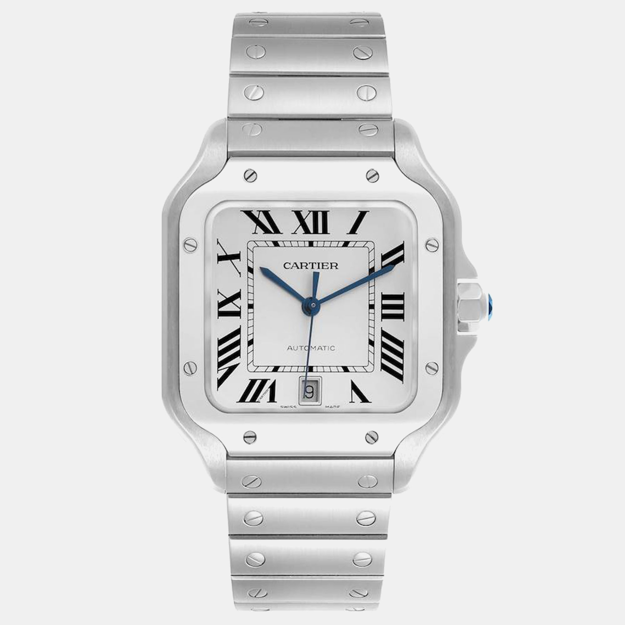 

Cartier Santos Large Silver Dial Steel Mens Watch WSSA0018 .8 mm x 47.5 mm