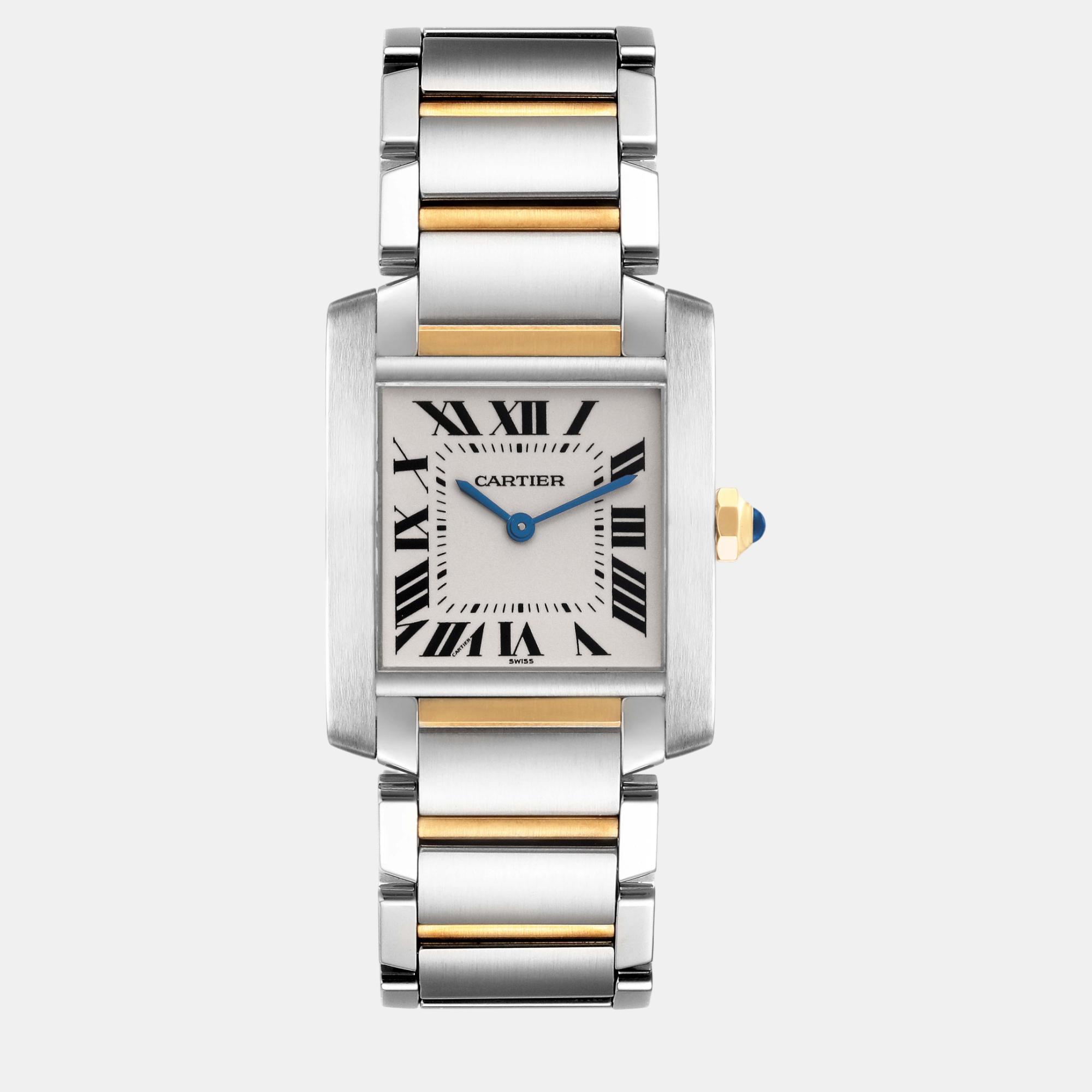 

Cartier Tank Francaise Steel Yellow Gold Men's Watch 25.0 mm, Silver