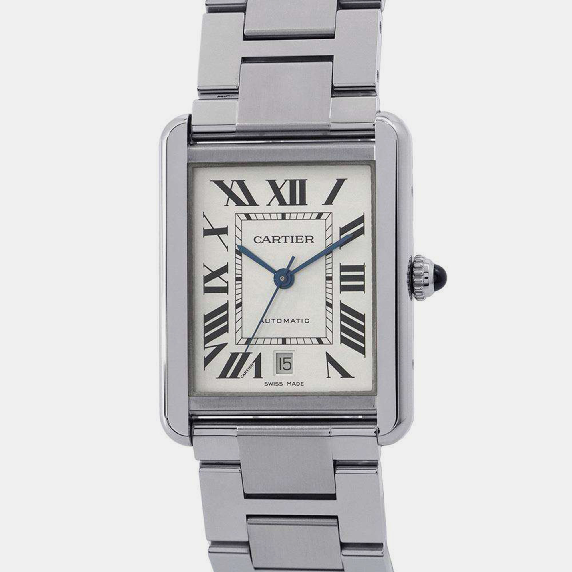 

Cartier Stainless Steel Silver Dial Tank Solo XL H40.5mm Wristwatch