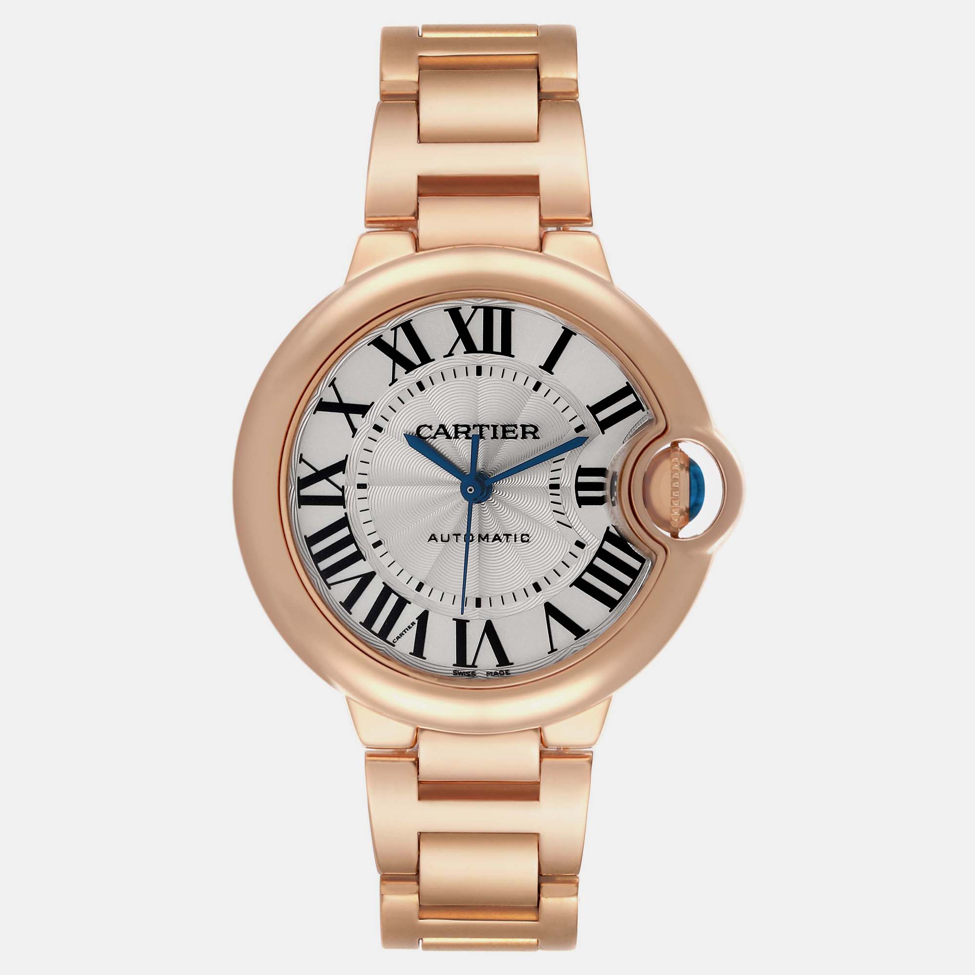 

Cartier Ballon Bleu 33 mm Automatic Rose Gold Silver Dial Ladies Watch WGBB0042