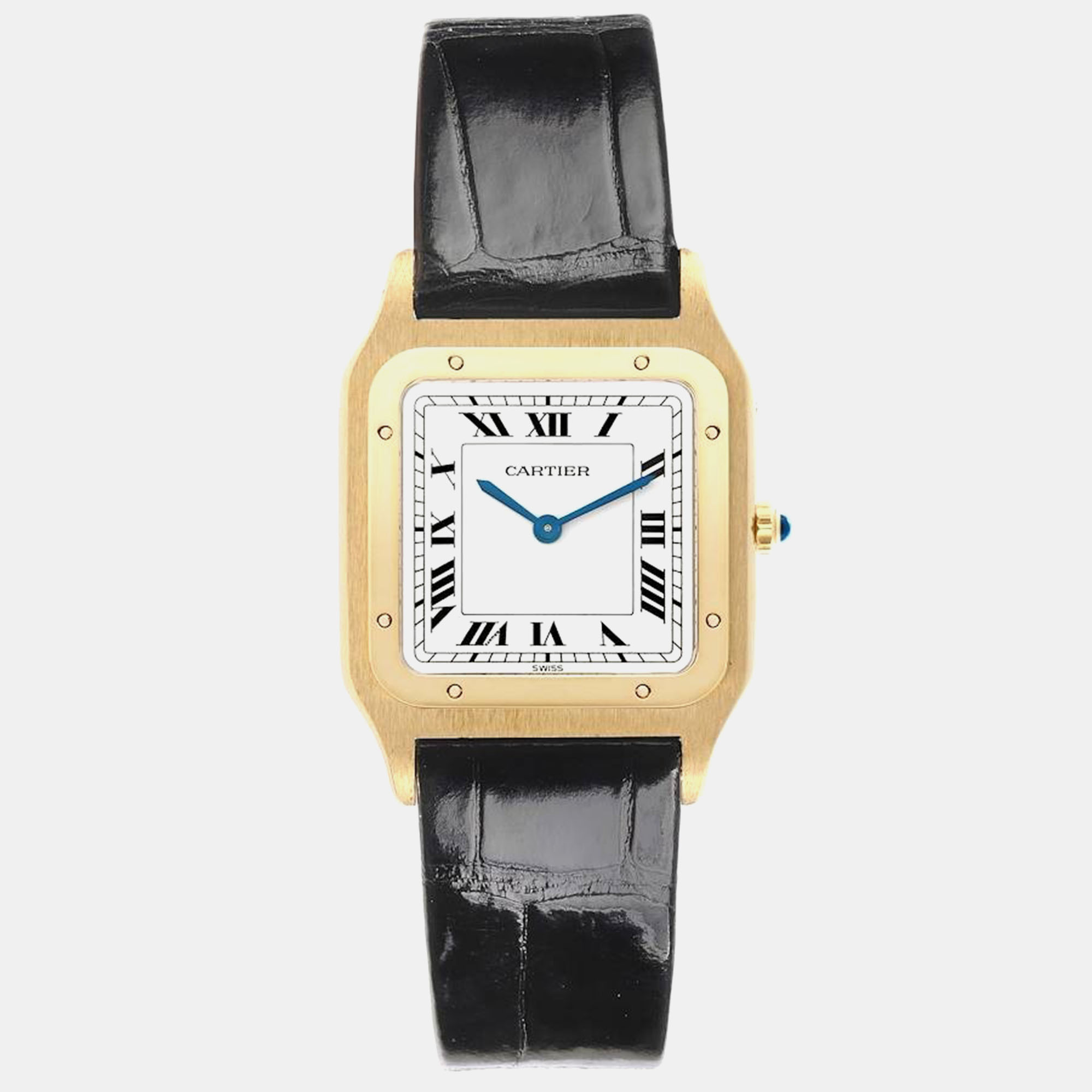 

Cartier Santos Dumont Paris Yellow Gold Manual Watch 15751 27 mm x 36 mm, Black