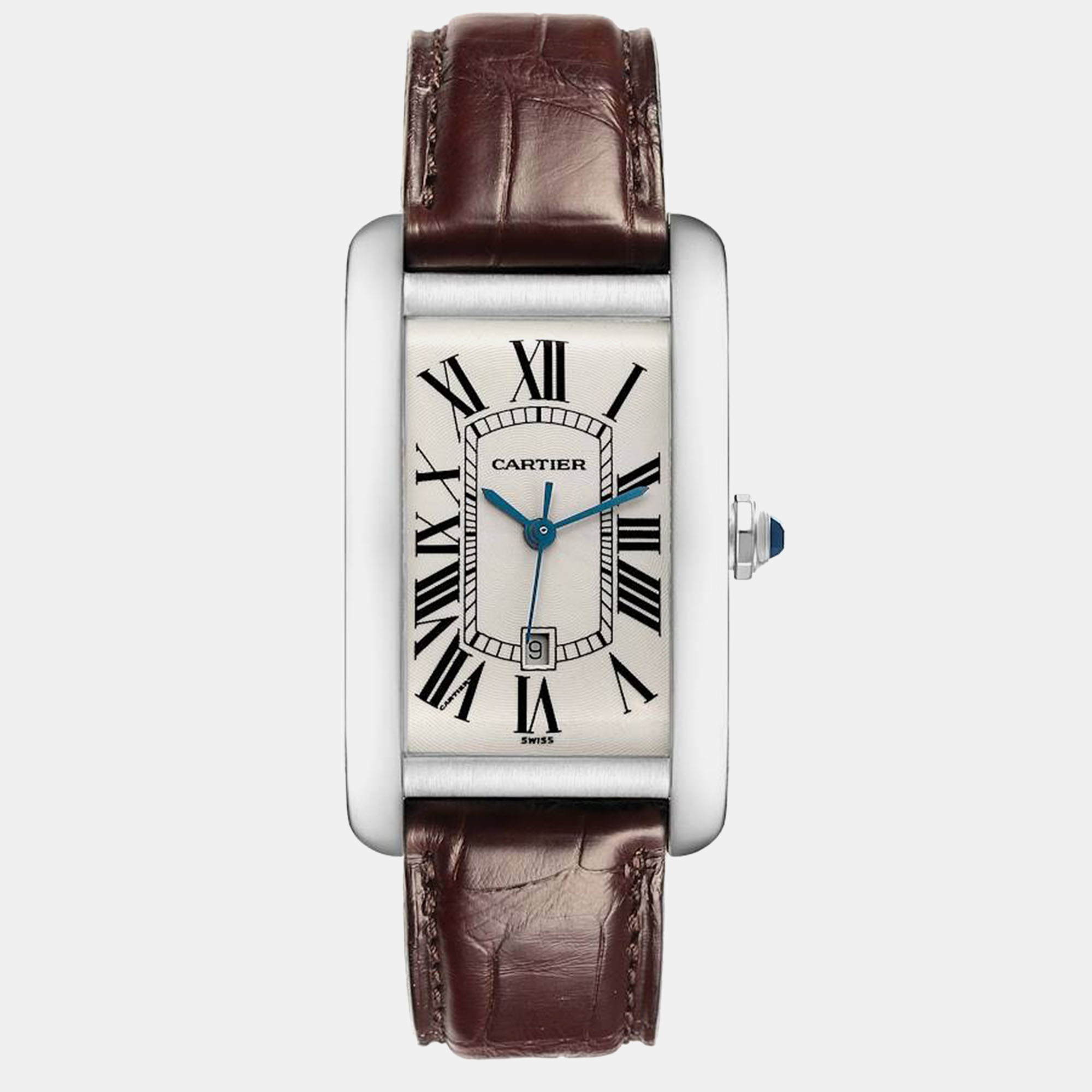 

Cartier Tank Americaine Large White Gold Men's Watch 26.6 mm, Silver