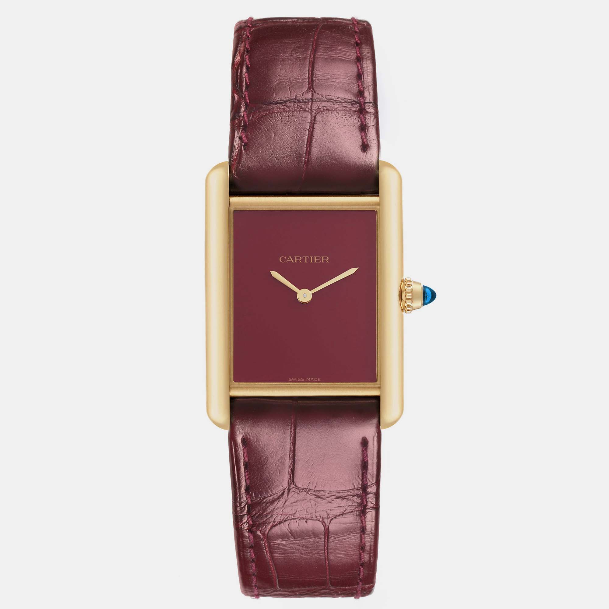 

Cartier Tank Louis Large Yellow Gold Burgundy Dial Men's Watch WGTA0190