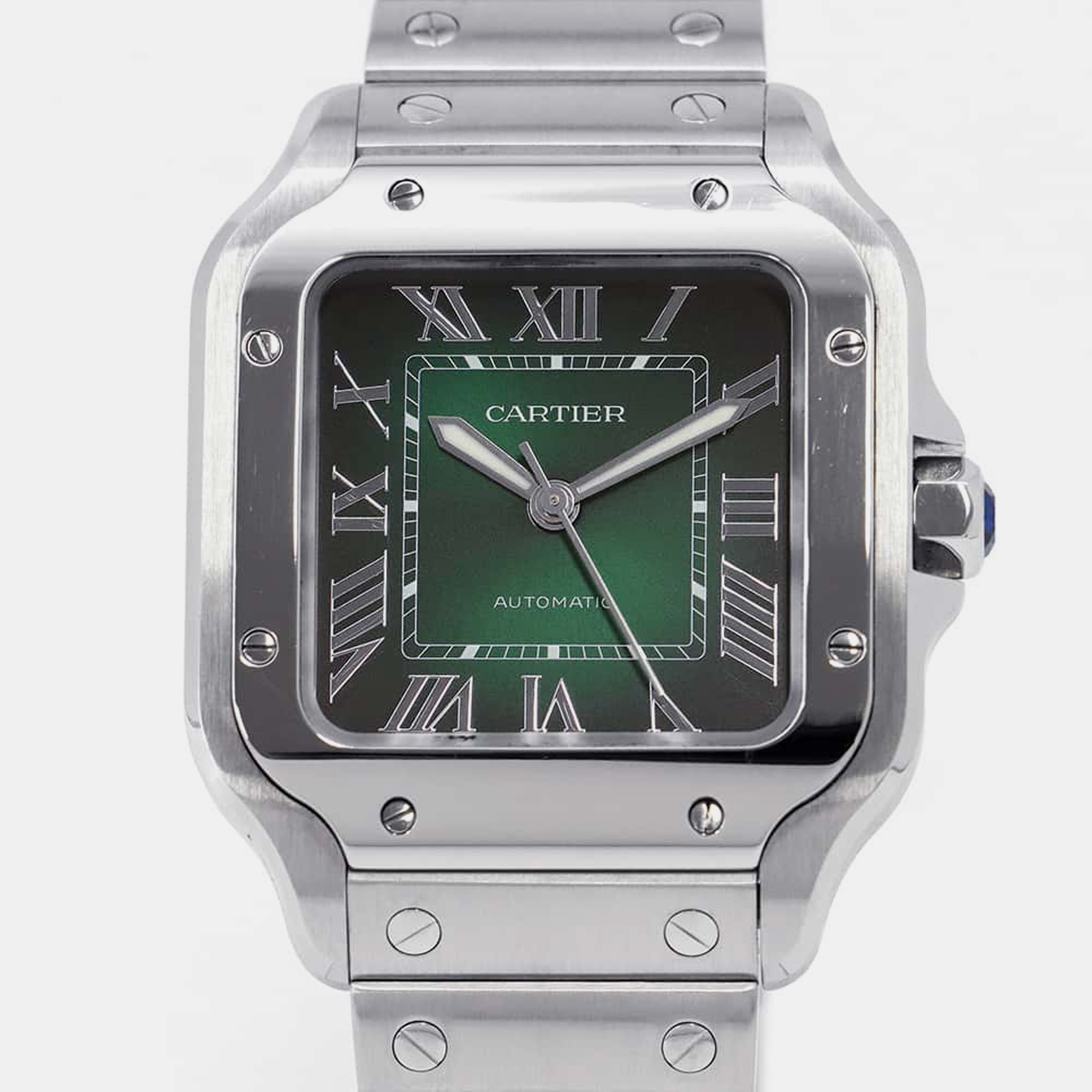 

Cartier Green Stainless Steel Santos de Cartier WSSA0061 Automatic Men's Wristwatch