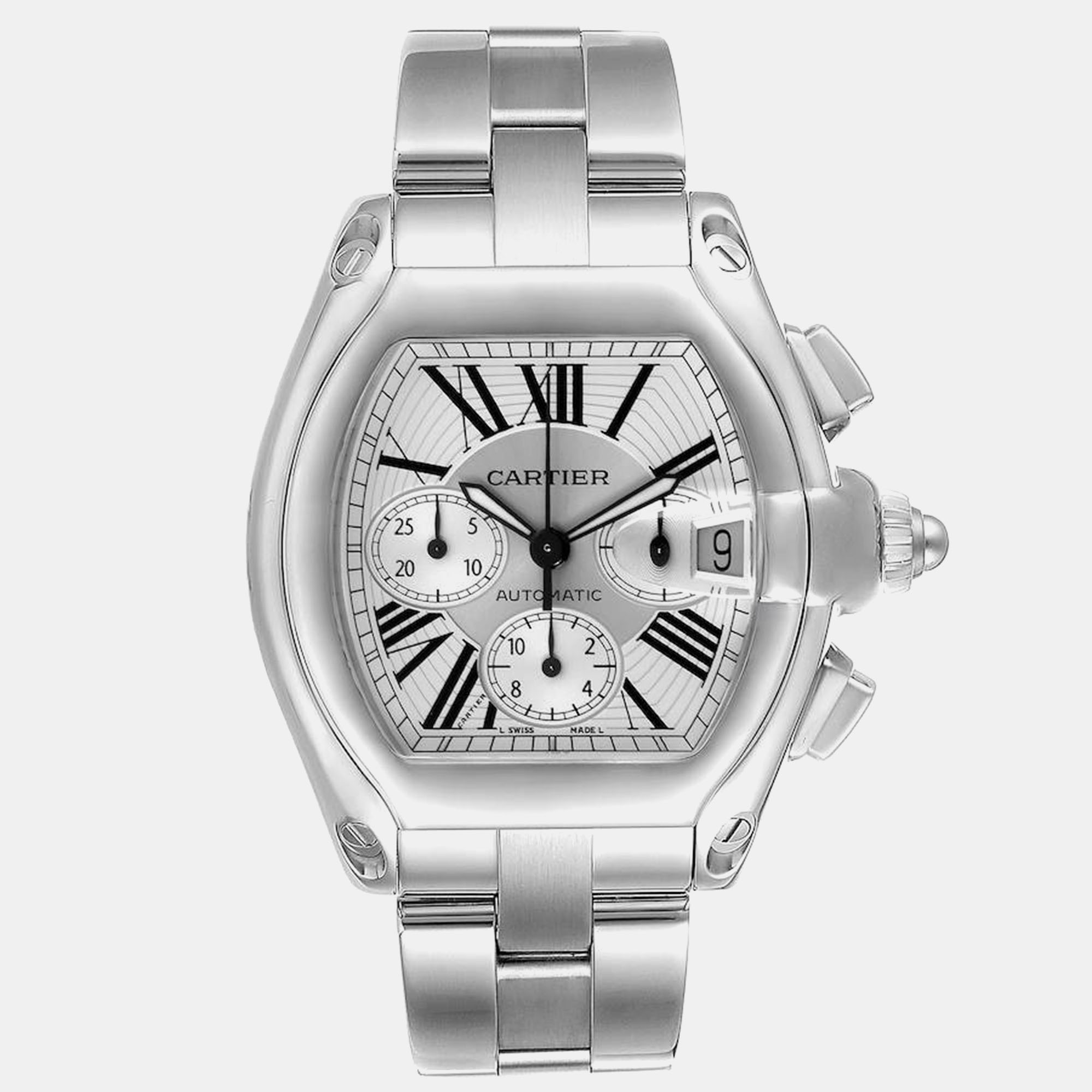 

Cartier Roadster XL Chronograph Steel Men's Watch 43 mm, Silver