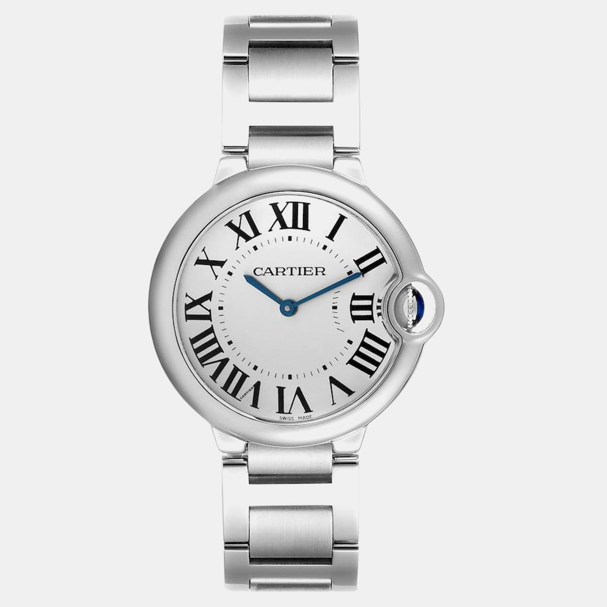 

Cartier Ballon Bleu Silver Guilloche Dial Steel Men's Watch 36.0 mm