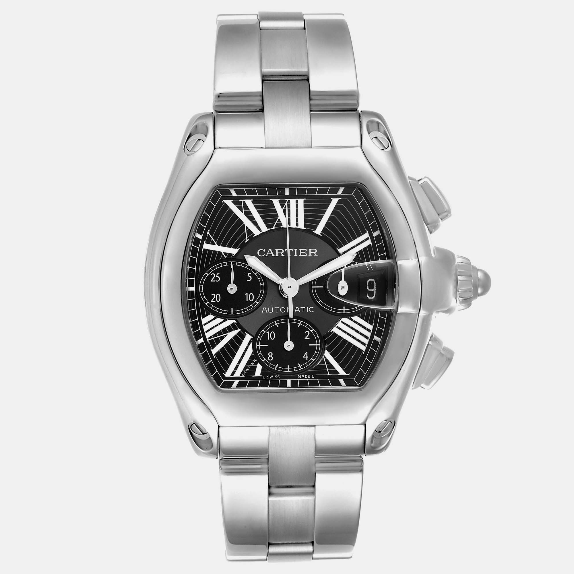 

Cartier Roadster XL Chronograph Steel Men's Watch W62020X6 49 x 43 mm, Black